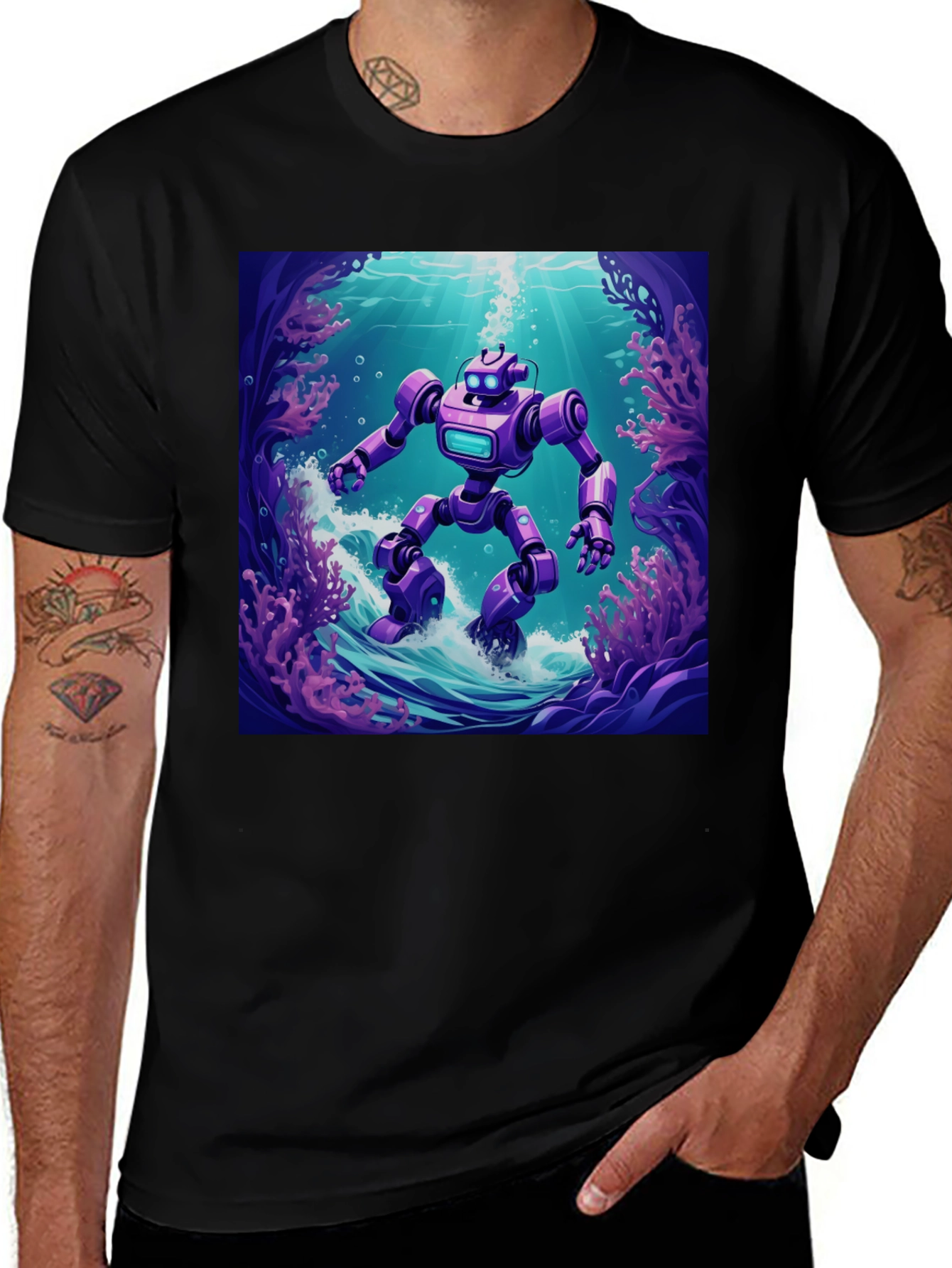 Variant 10 of Robot Undersea Adventure Graphic T-Shirt