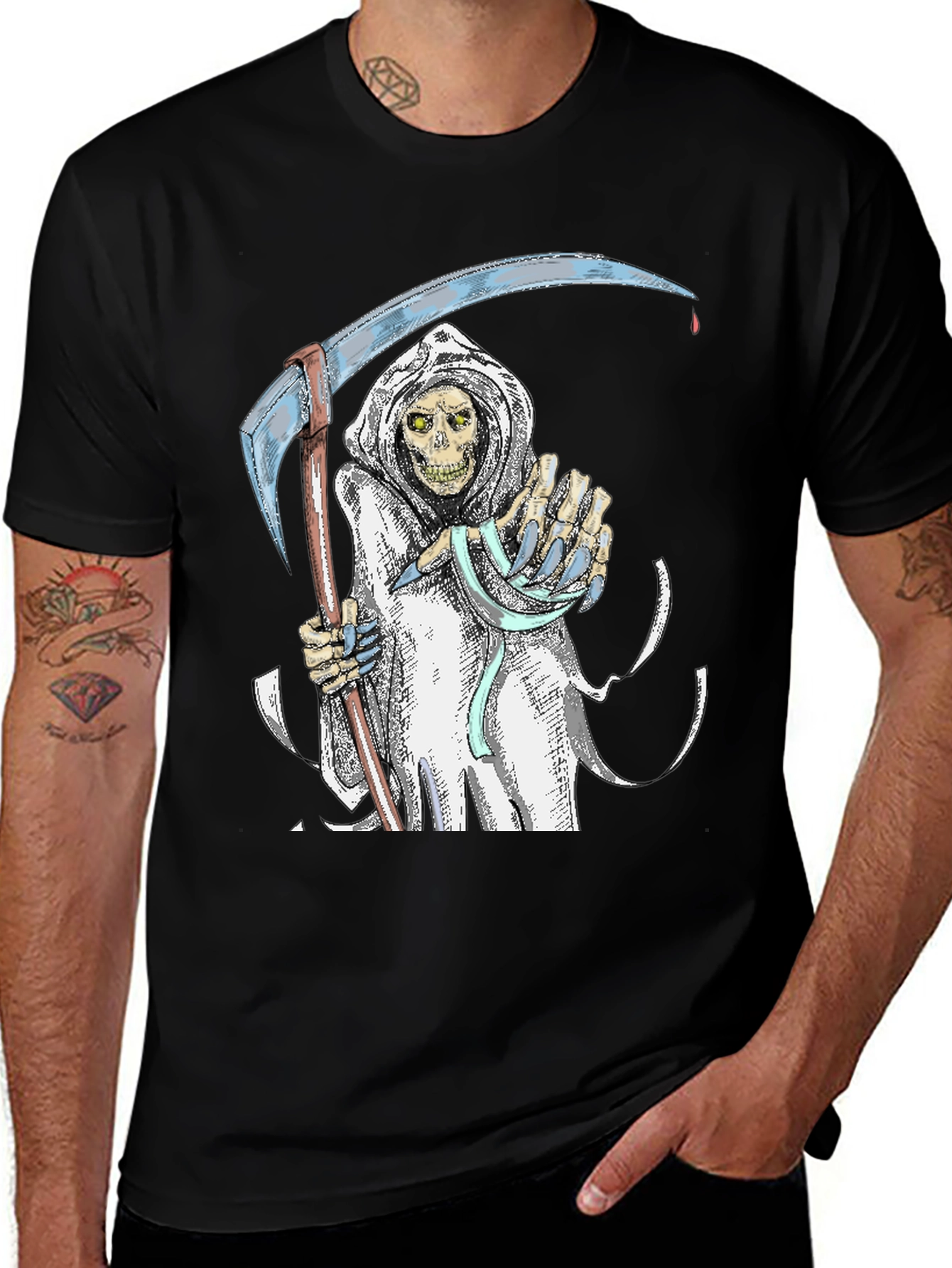Grim Reaper Graphic T-Shirt - Death Skeleton Tee