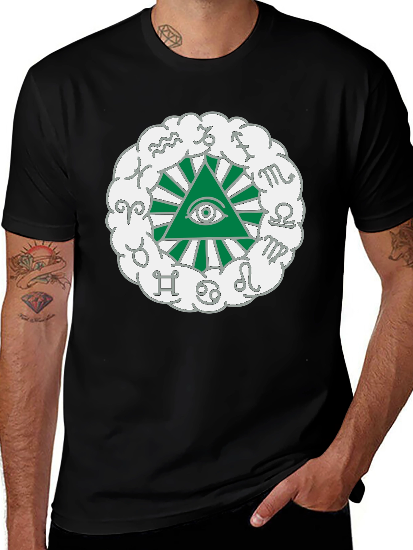 Variant 10 of Eye of Providence Zodiac T-Shirt - Illuminati Symbol