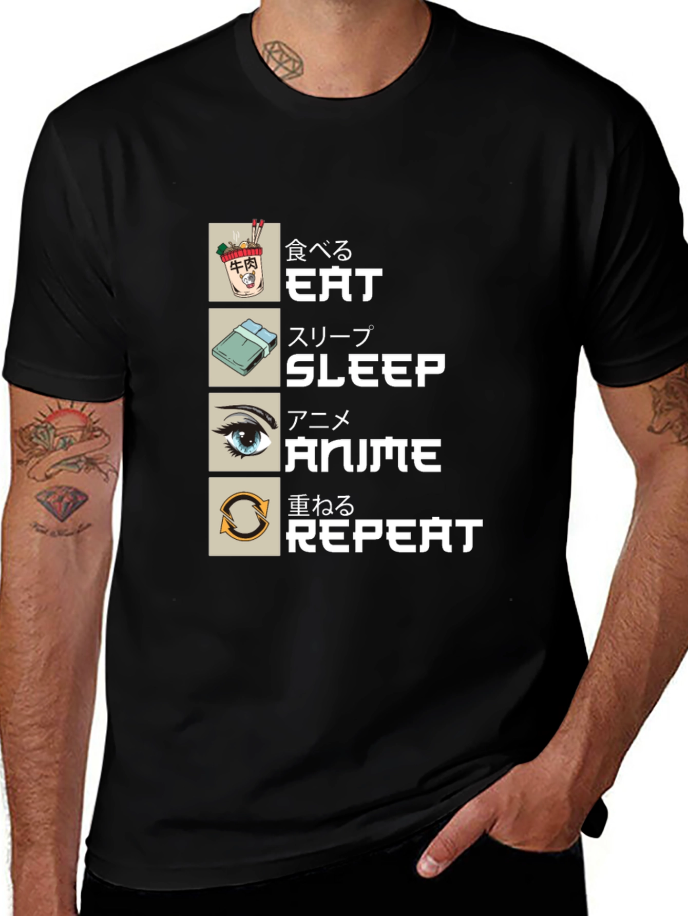 Variant 3 of Eat Sleep Anime Repeat T-Shirt - Otaku Style