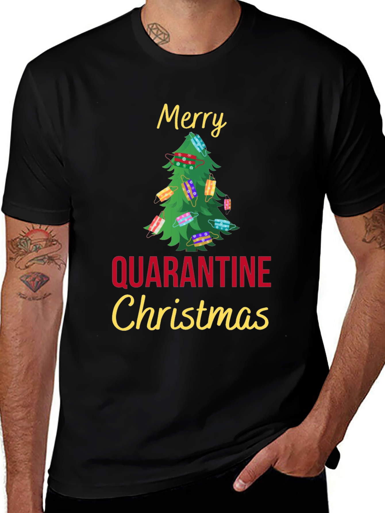 Merry Quarantine Christmas T-Shirt Holiday Tee