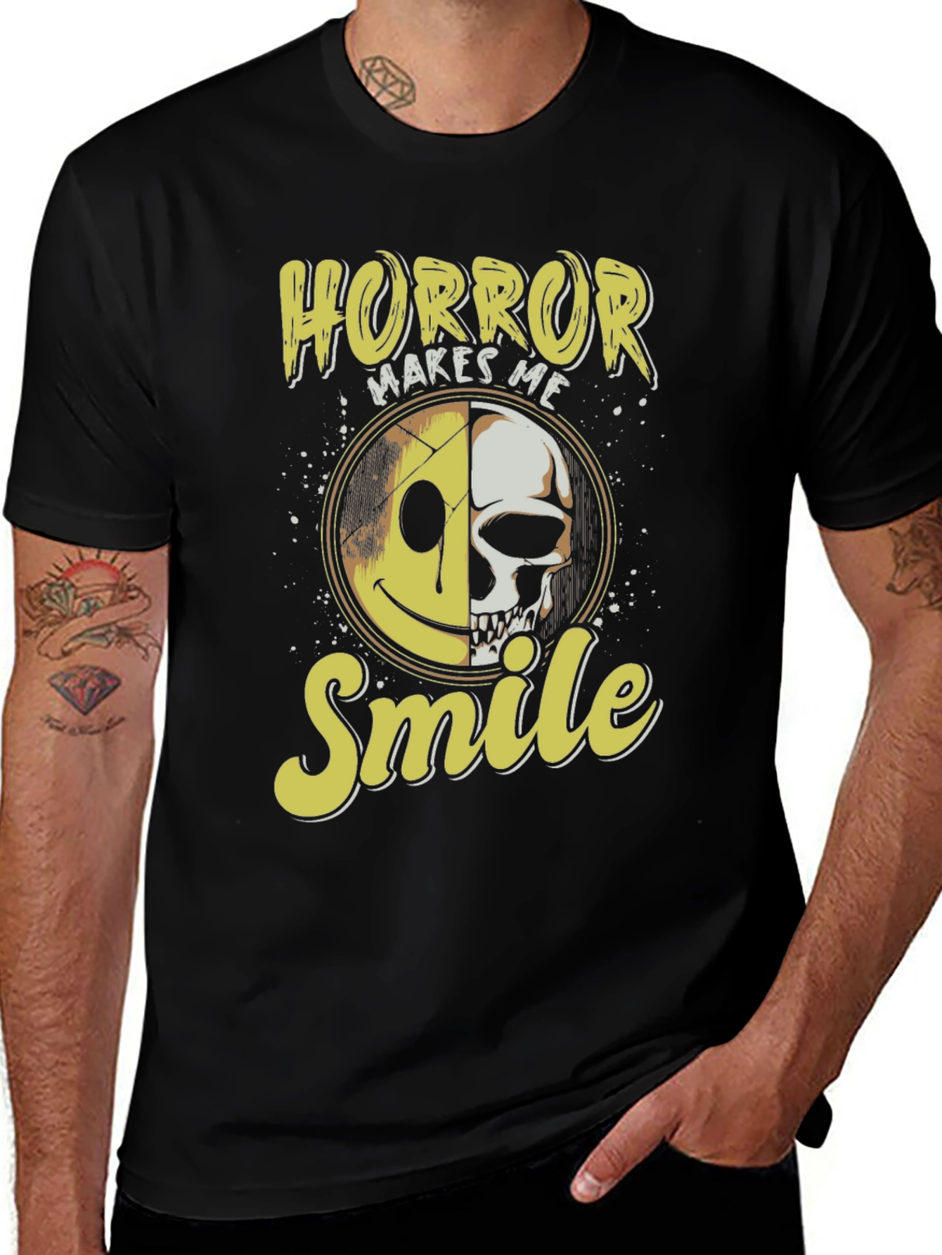 Variant 17 of Horror Makes Me Smile Black T-Shirt