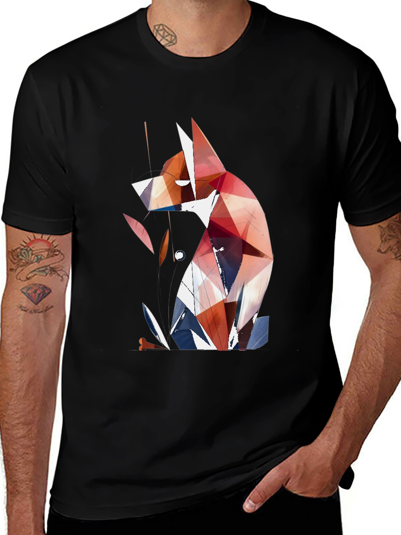 Variant 23 of Geometric Dog Graphic Tee - Modern Art Print