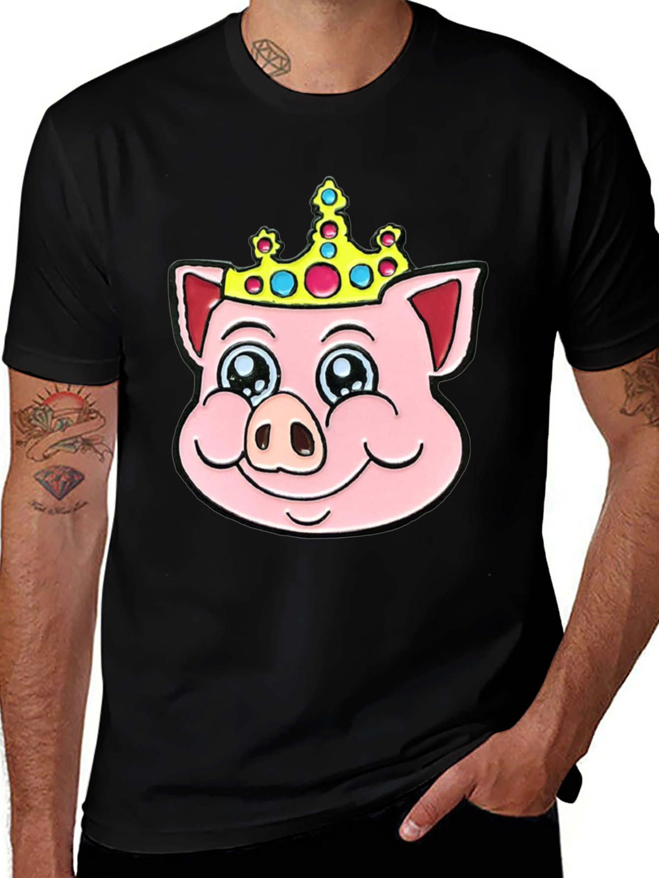 Variant 18 of Pig Crown T-Shirt: Cute Cartoon Graphic Tee