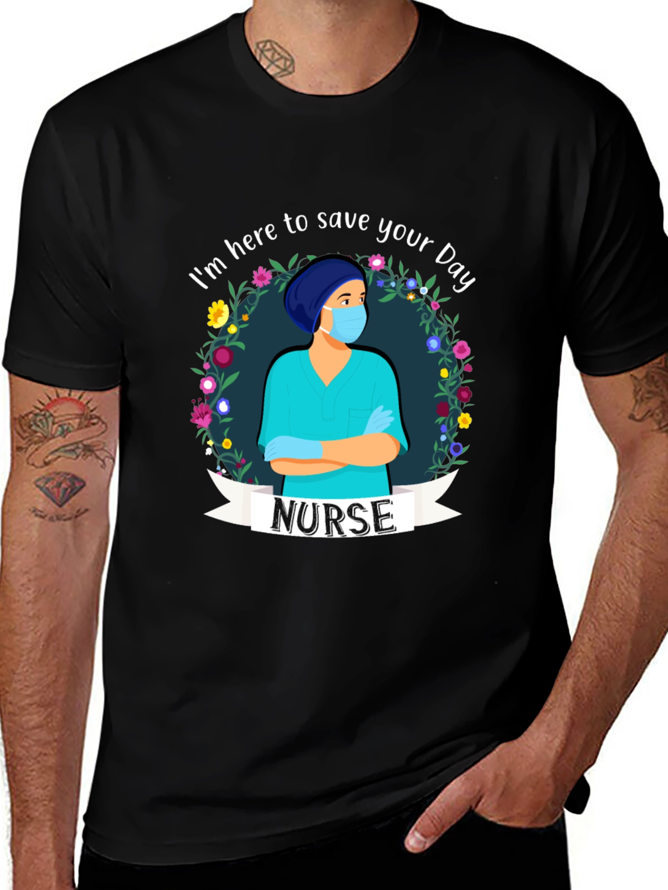 Variant 27 of Nurse Graphic T-Shirt - Save Your Day!