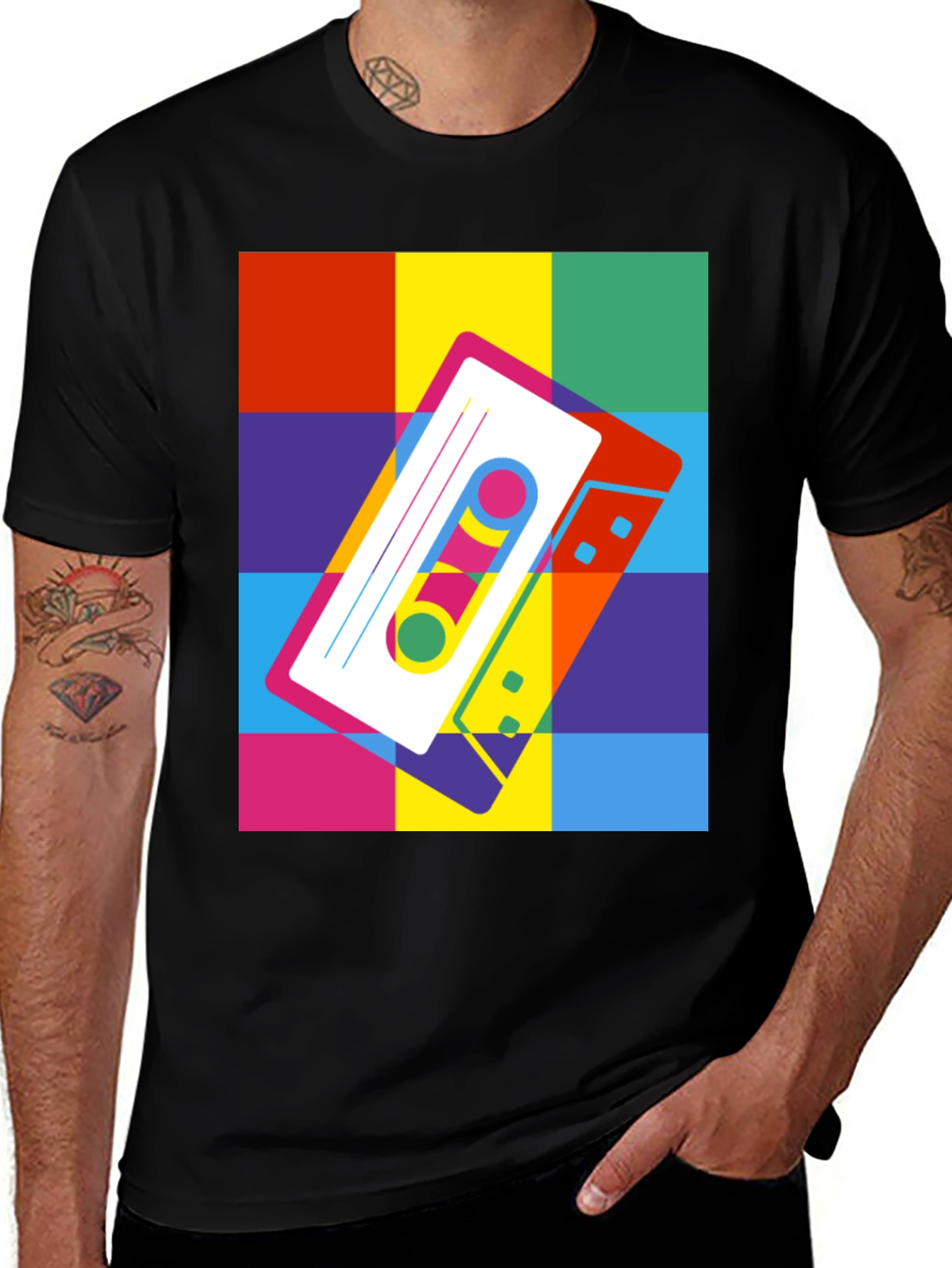 Variant 6 of Retro Cassette Tape Graphic Tee - Black