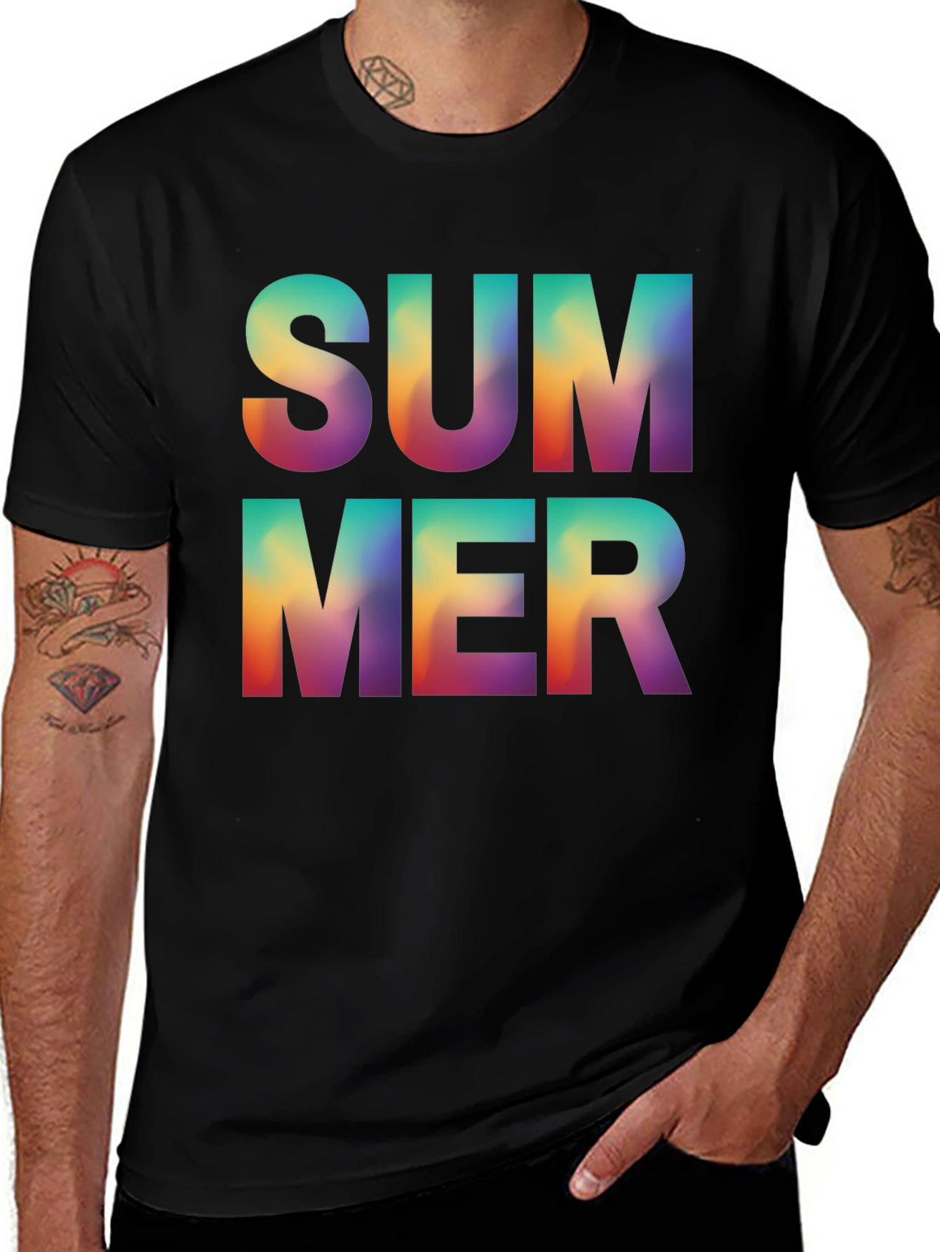 Variant 21 of Summer Graphic Tee - Stylish Gradient Design