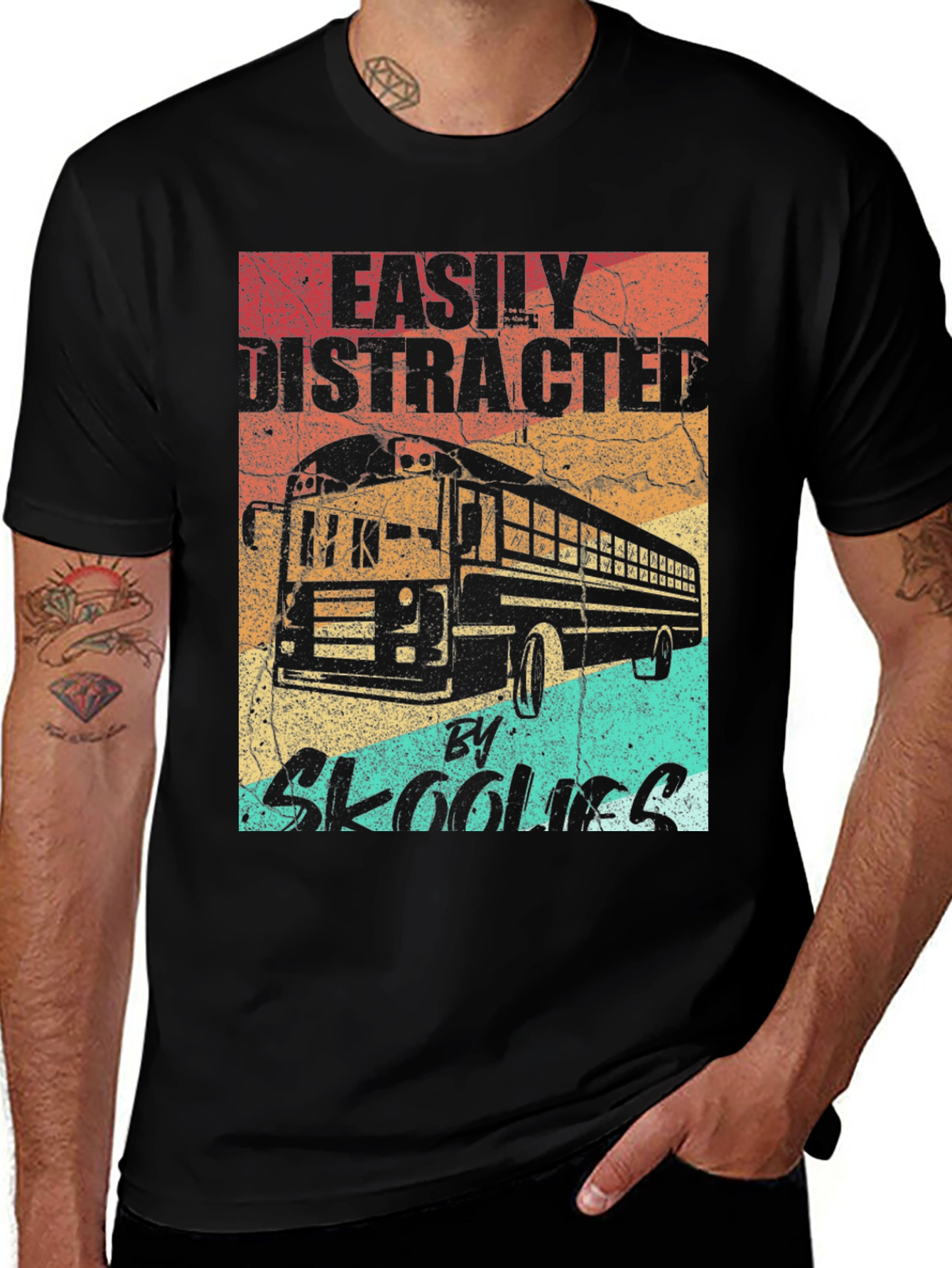 Variant 9 of Easily Distracted By Skoolies T-Shirt