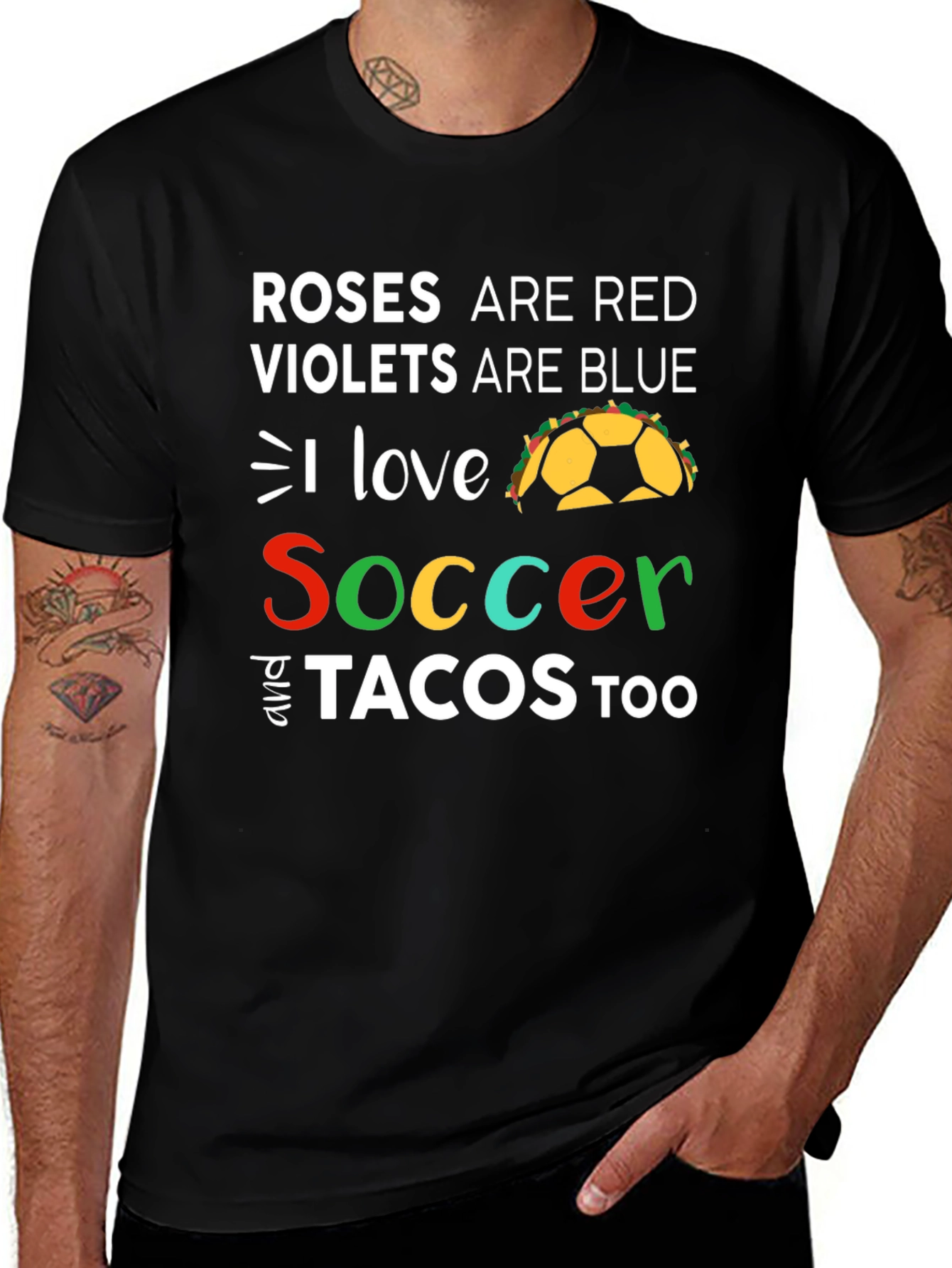 Variant 6 of Roses Are Red Soccer & Tacos T-Shirt