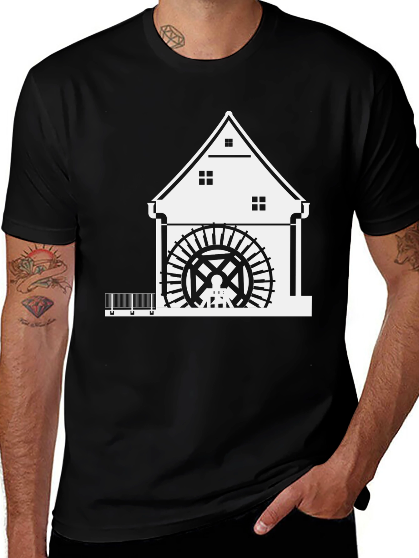 Variant 16 of Black Watermill Graphic Tee