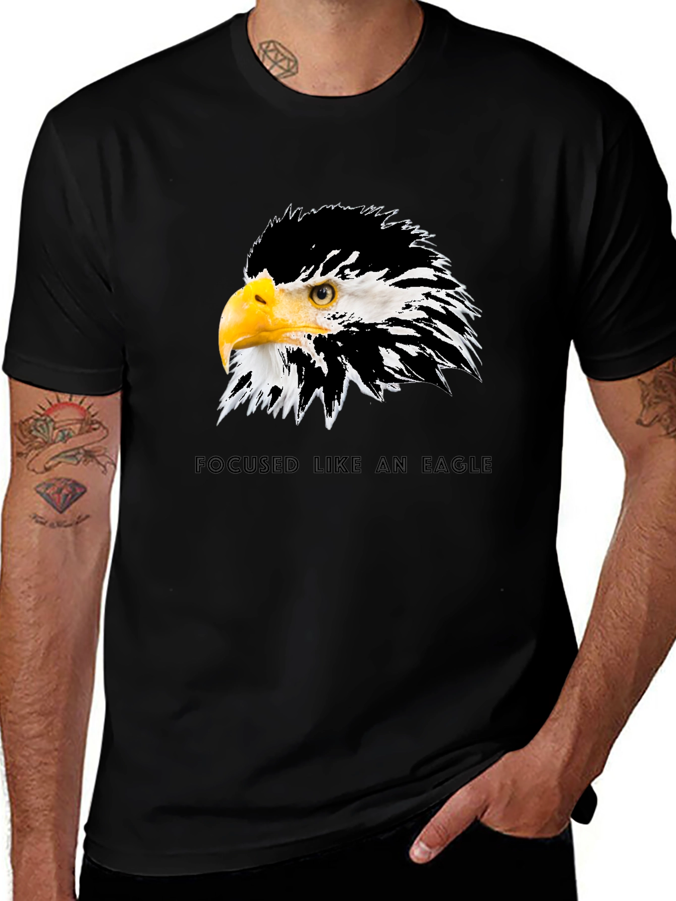 Variant 17 of Eagle Focus Graphic Tee - Black