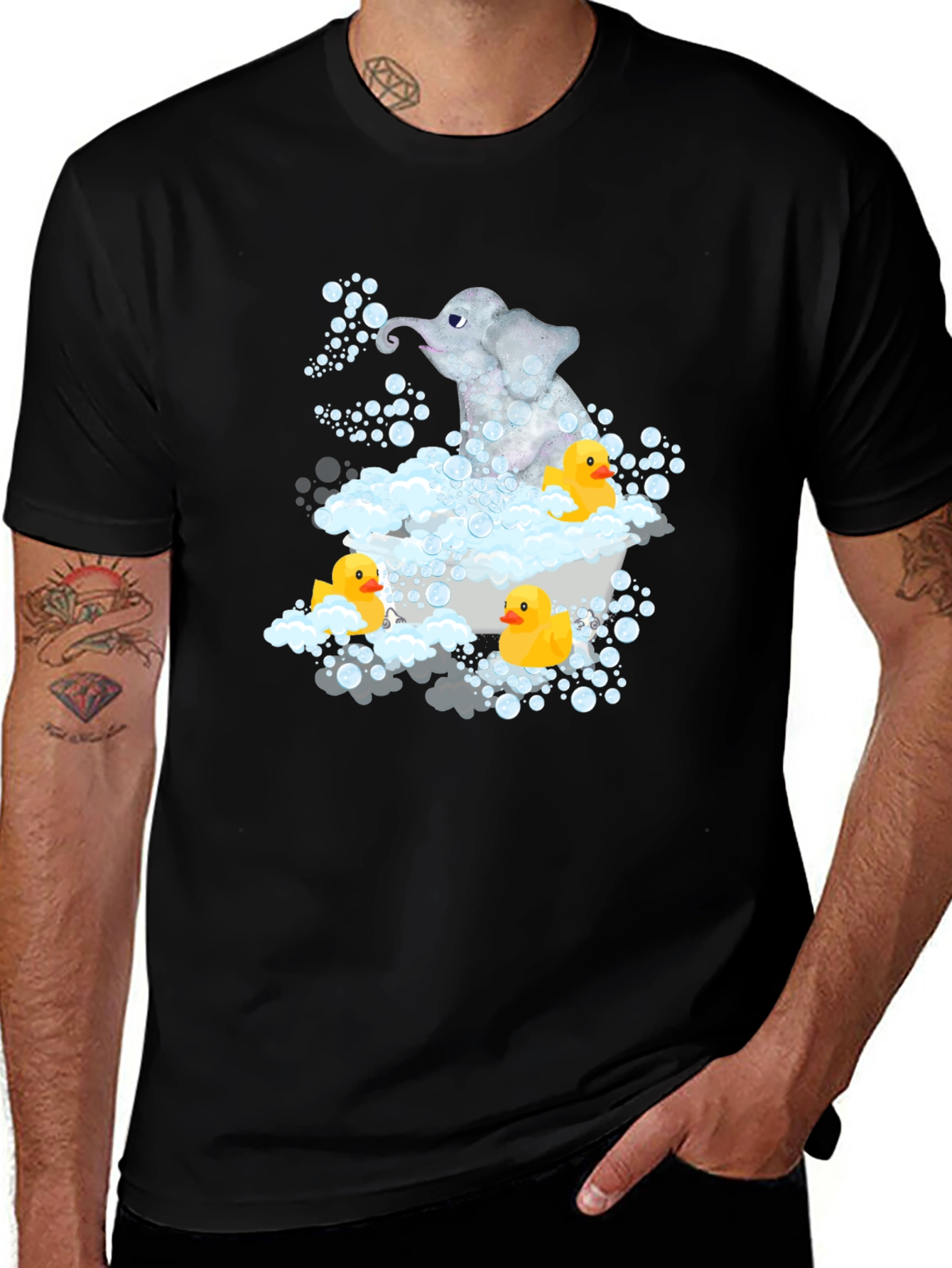 Variant 7 of Cute Elephant & Duck Bath T-Shirt