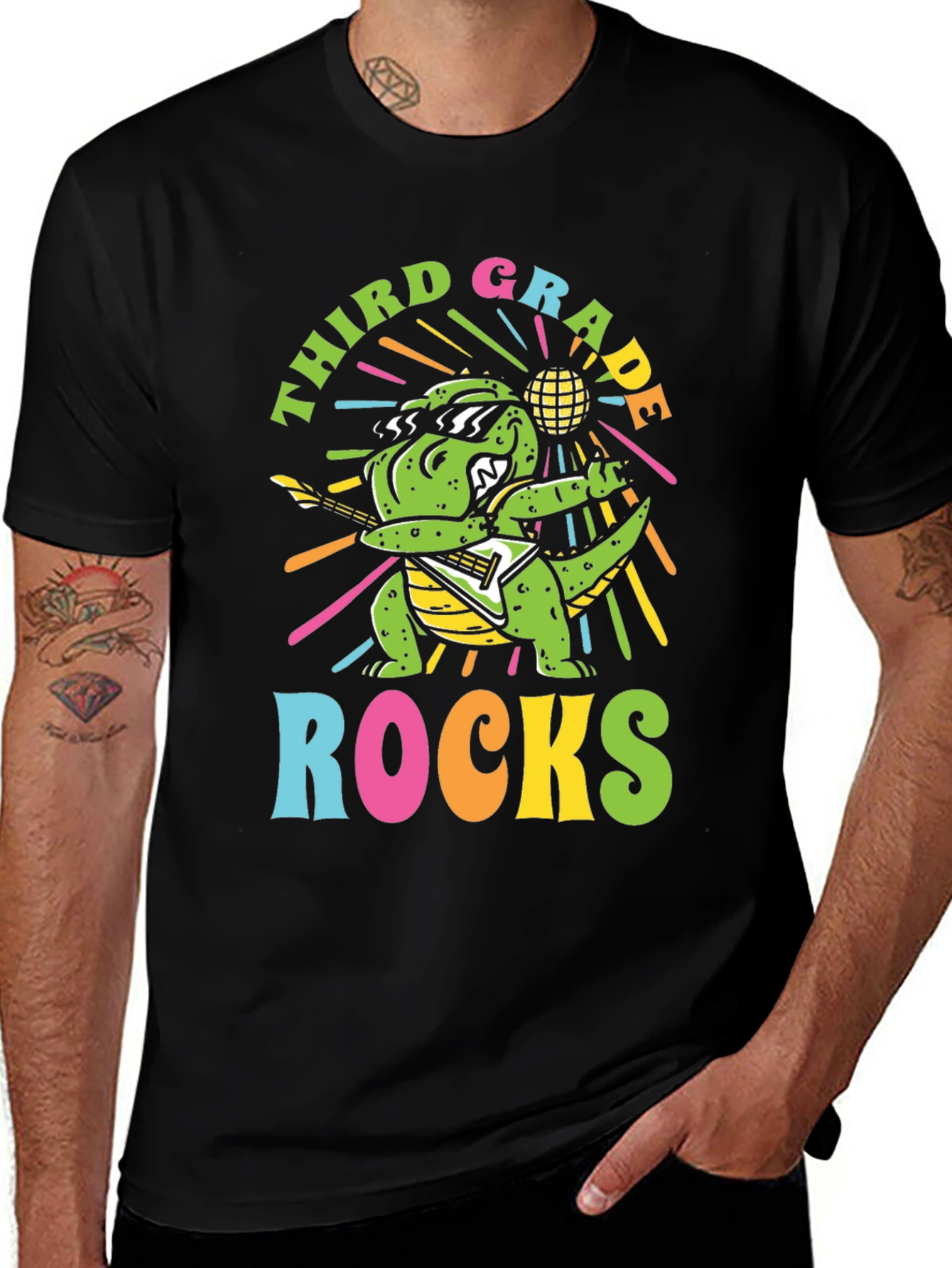 Variant 11 of Third Grade Rocks T-Shirt - Dinosaur Dab