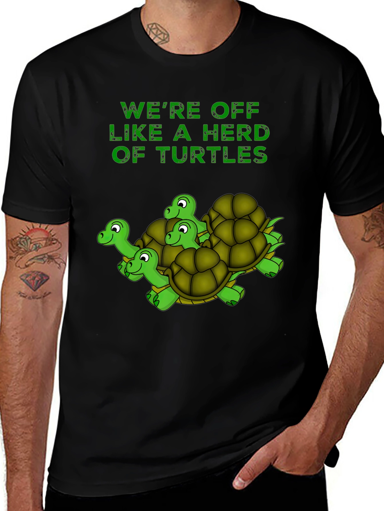 Variant 17 of Turtle Herd Graphic T-Shirt - Funny Animal Tee