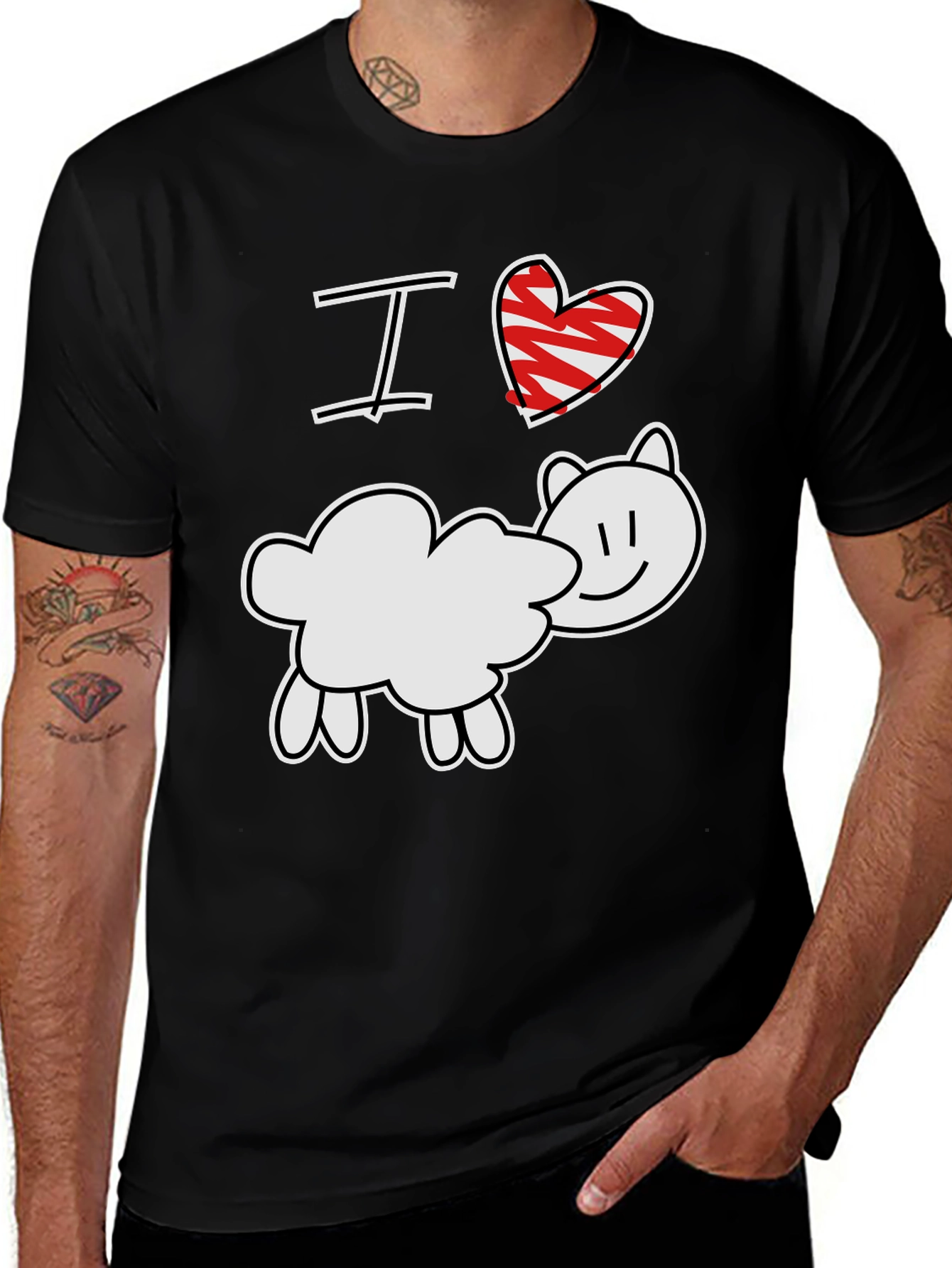 Variant 23 of I Love Sheep T-Shirt - Cute Farm Animal Tee