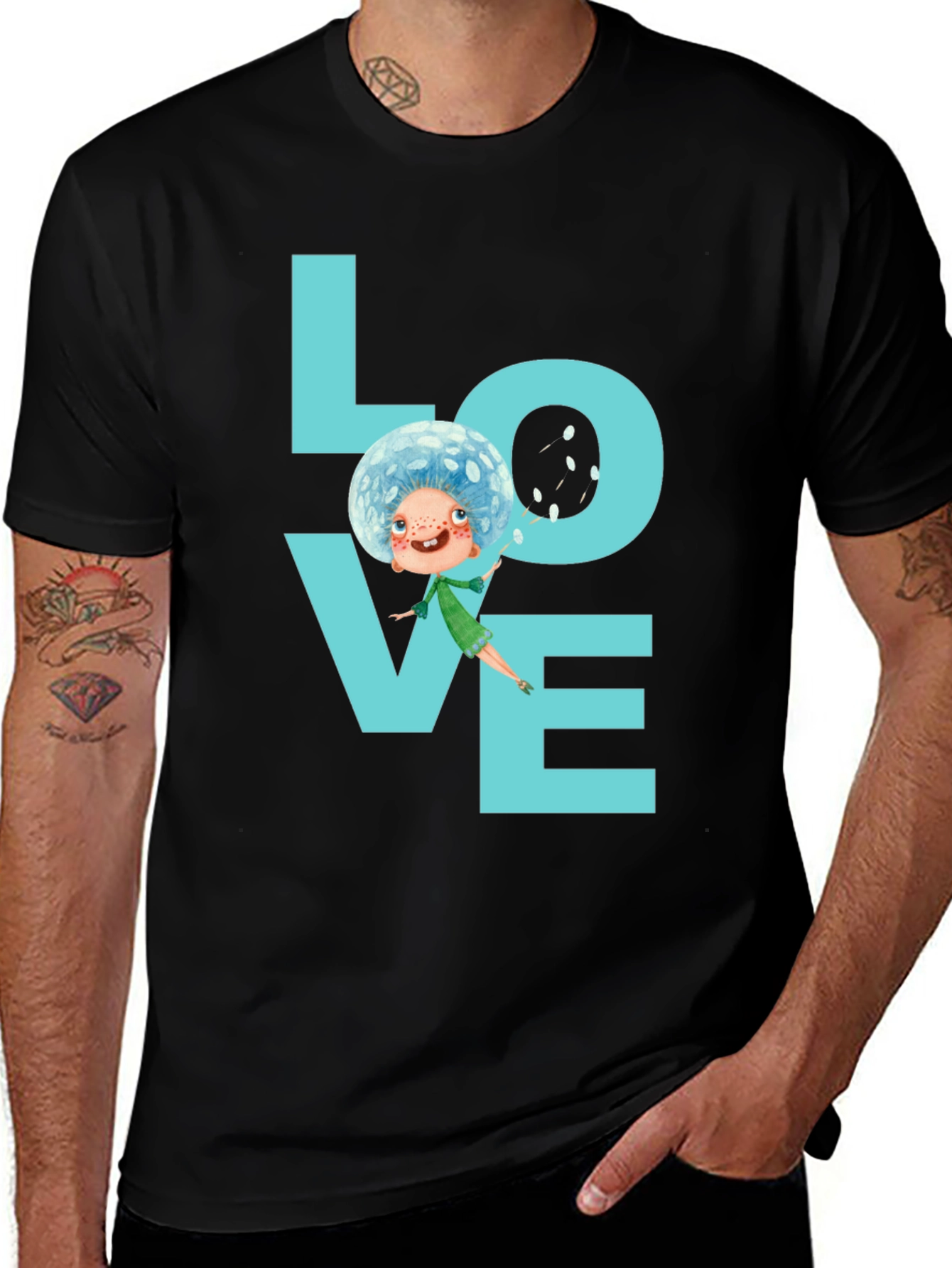 Variant 25 of LOVE Graphic Print Men's Black T-Shirt