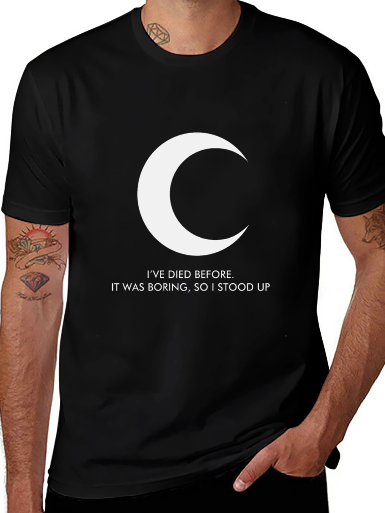 Variant 7 of Crescent Moon Graphic Tee - "I've Died Before" Slogan