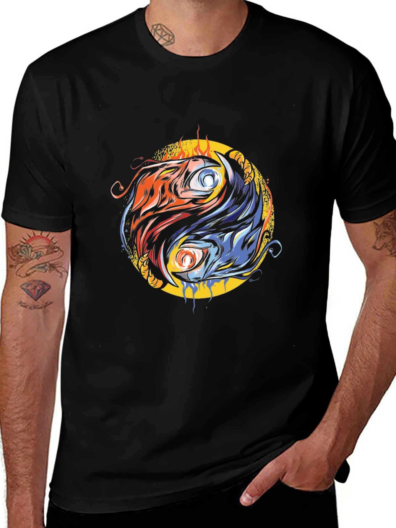 Variant 27 of Yin Yang Fire & Ice Graphic Tee