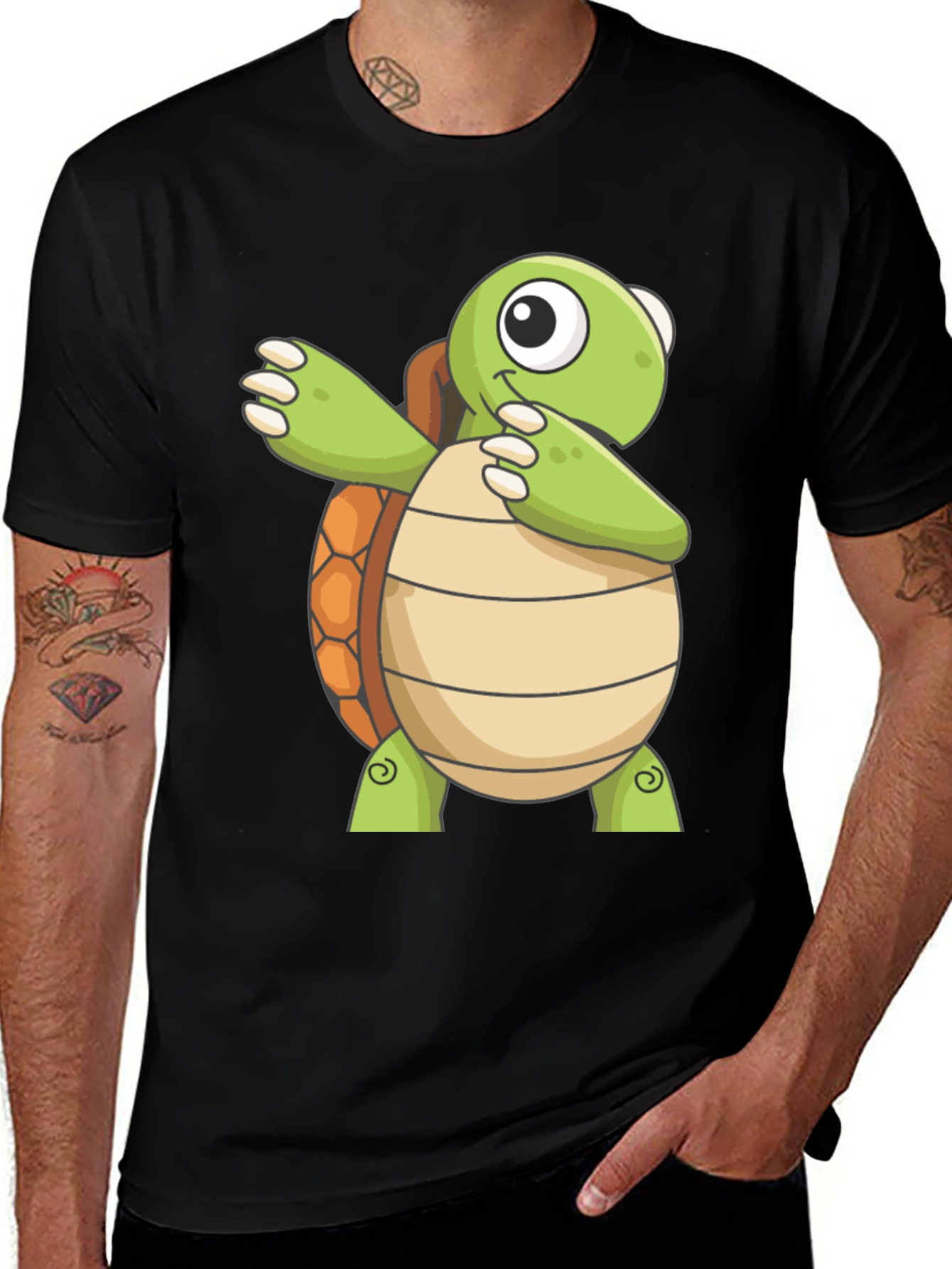 Variant 9 of Dabbing Turtle Graphic Tee - Fun Novelty T-Shirt
