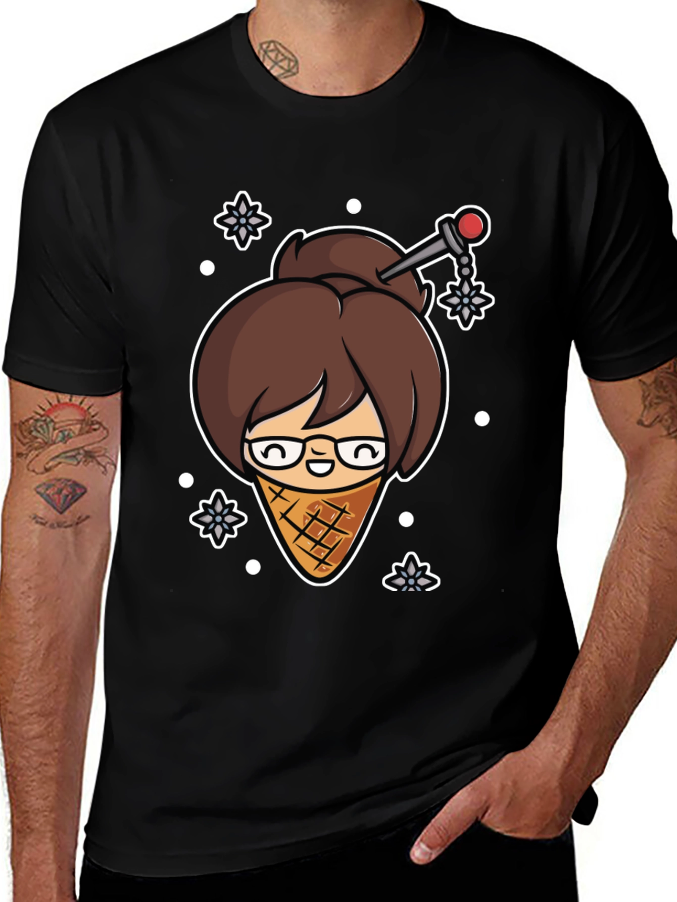 Variant 23 of Ice Cream Cone Anime Style T-Shirt