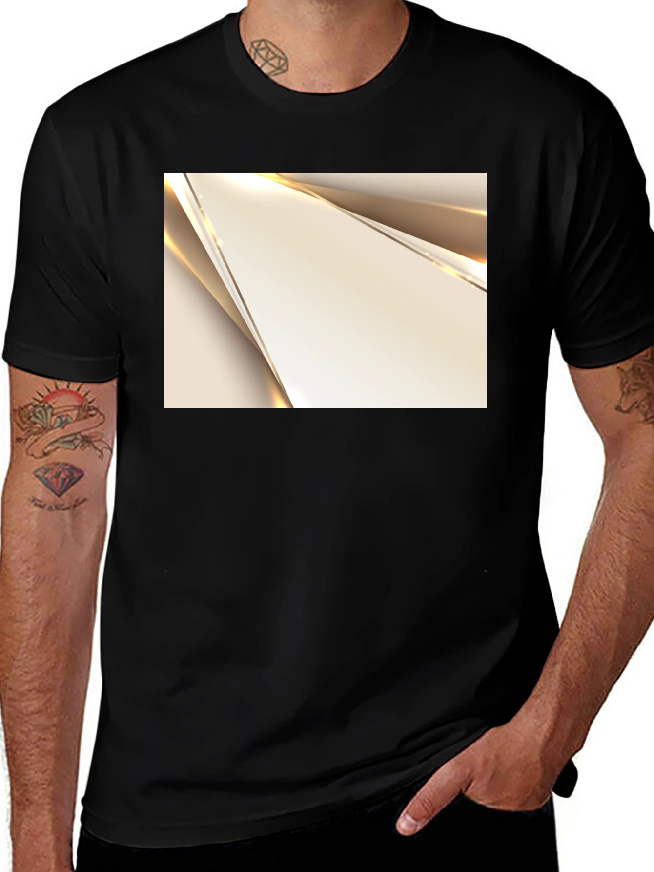 Variant 15 of Modern Geometric Graphic Print Black T-Shirt
