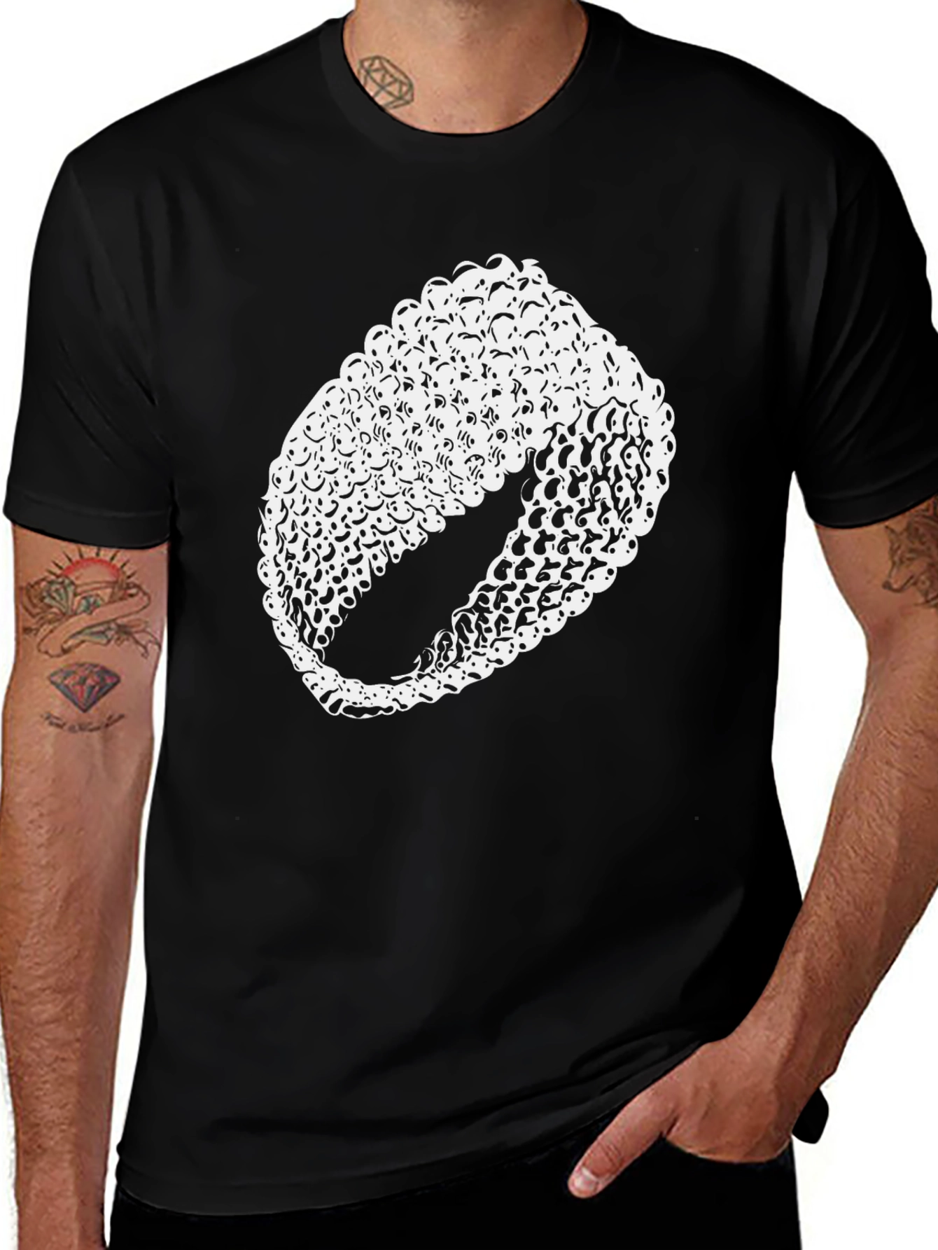 Variant 14 of Abstract Ring Design Black T-Shirt