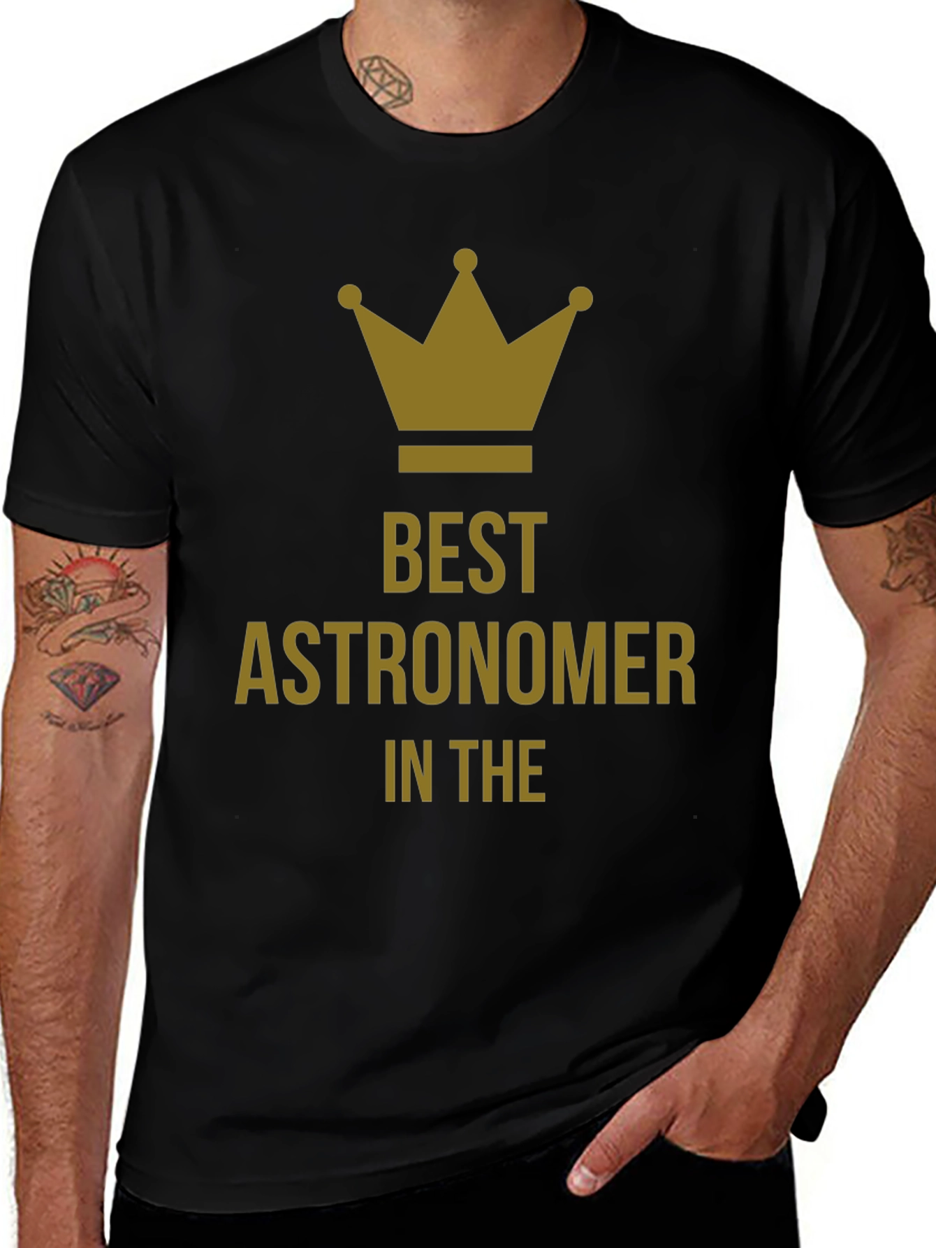 Variant 24 of Best Astronomer T-Shirt Crown Design - Black
