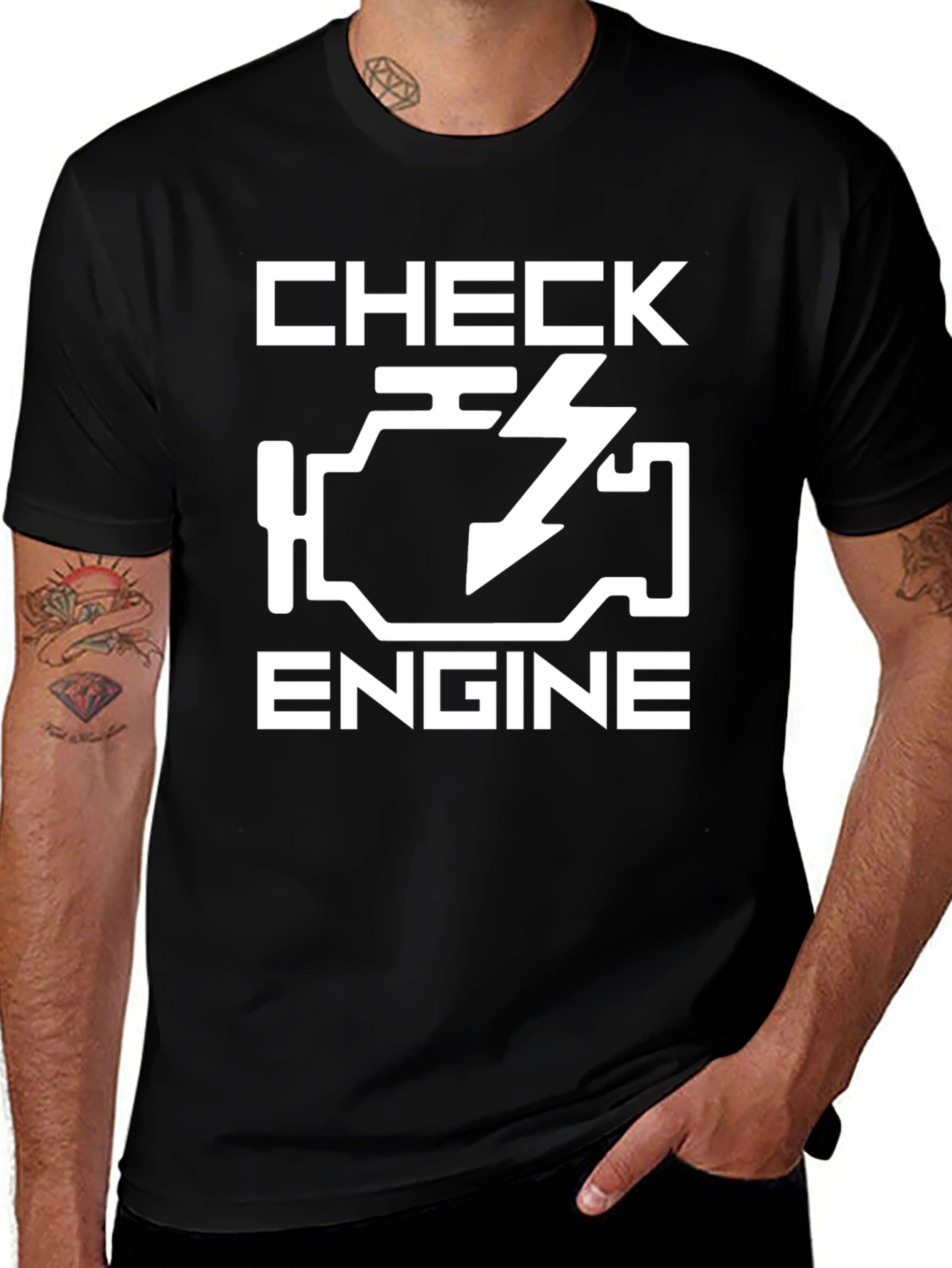 Variant 15 of Check Engine Funny Graphic T-Shirt