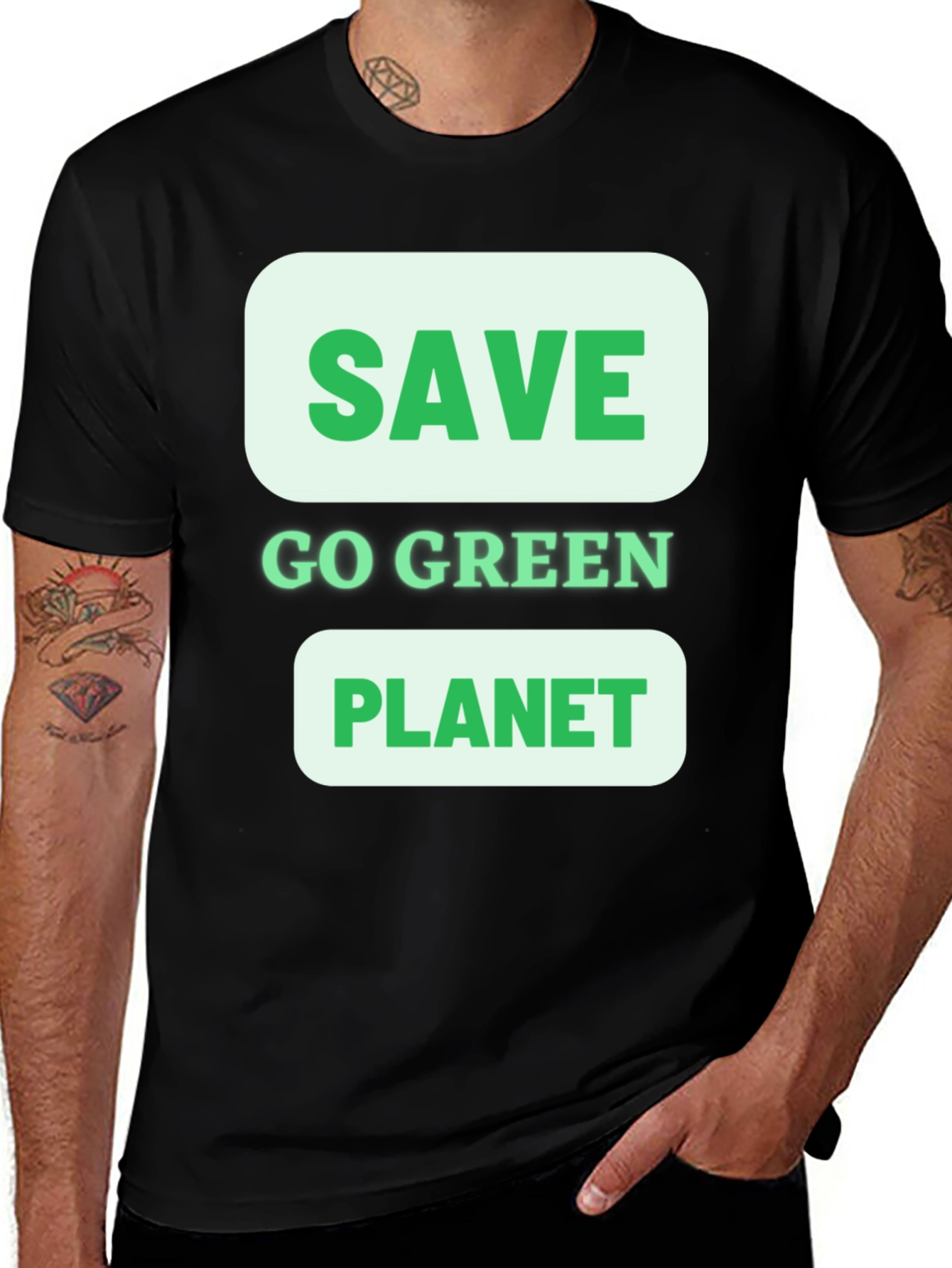 Variant 8 of Eco-Friendly 'Save Planet' Graphic Tee
