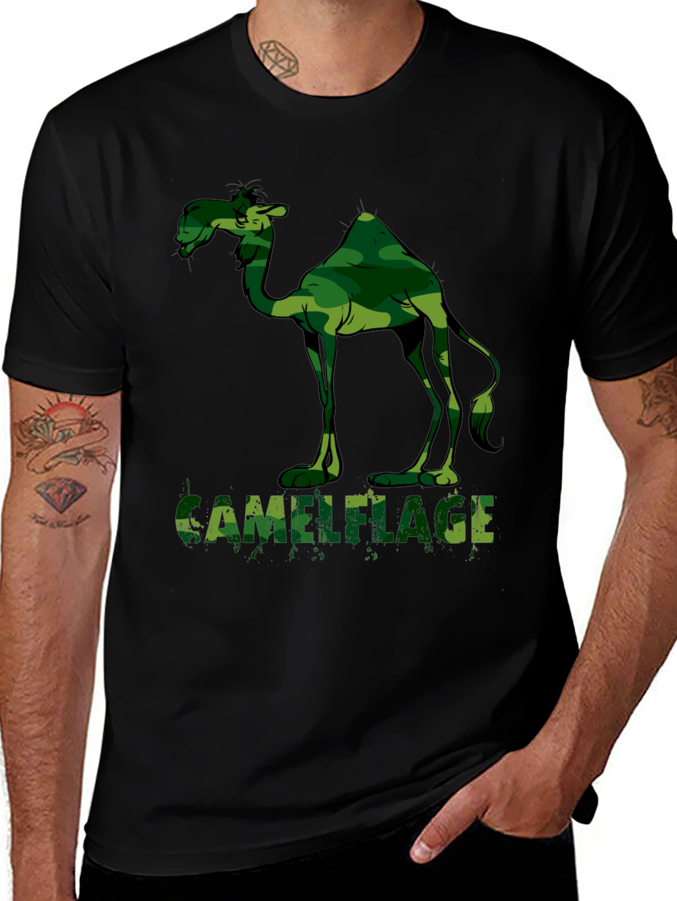 Variant 29 of Camel Camouflage Graphic T-Shirt - Unique Design