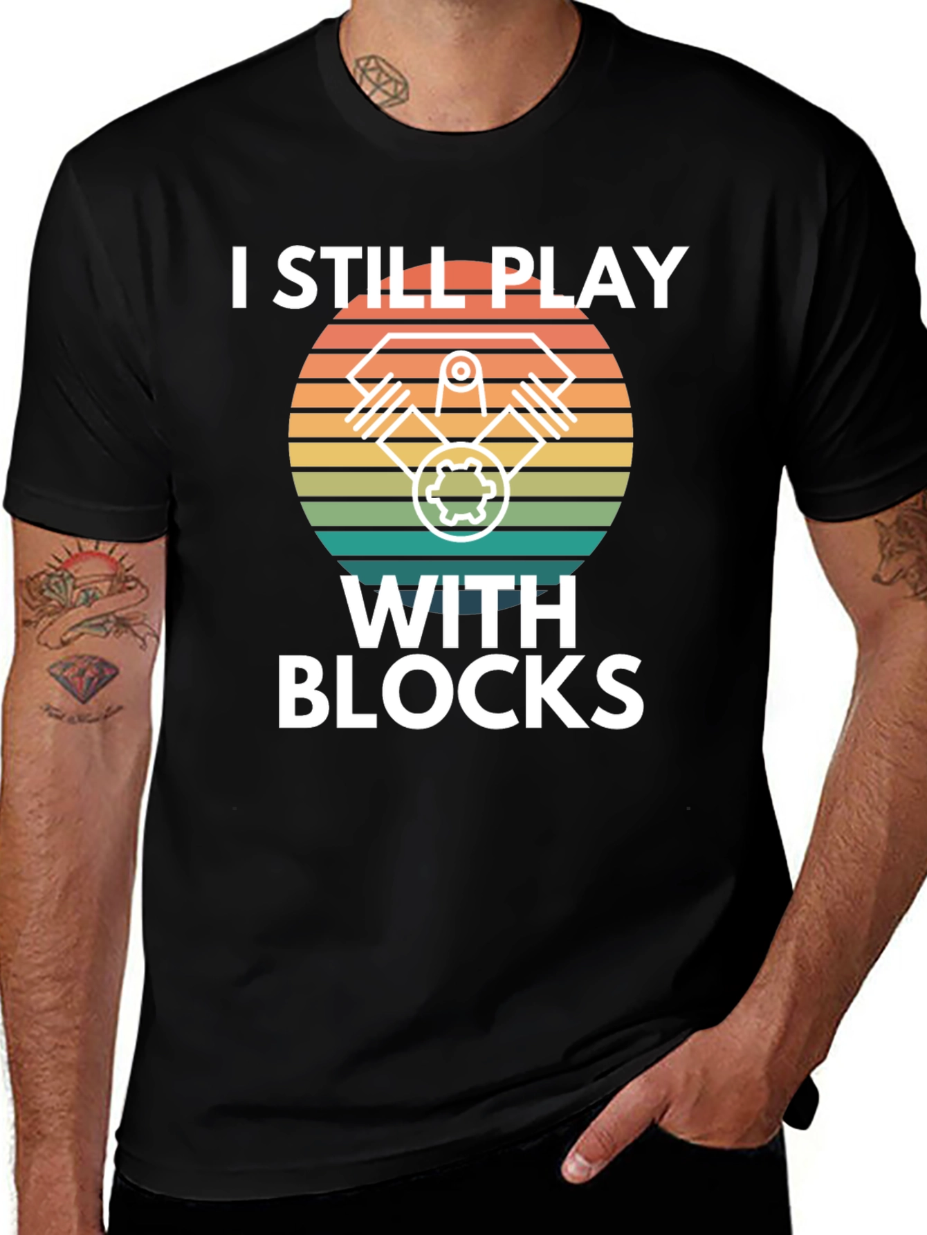 Variant 5 of I Still Play With Blocks T-Shirt - Mechanic Car Engine