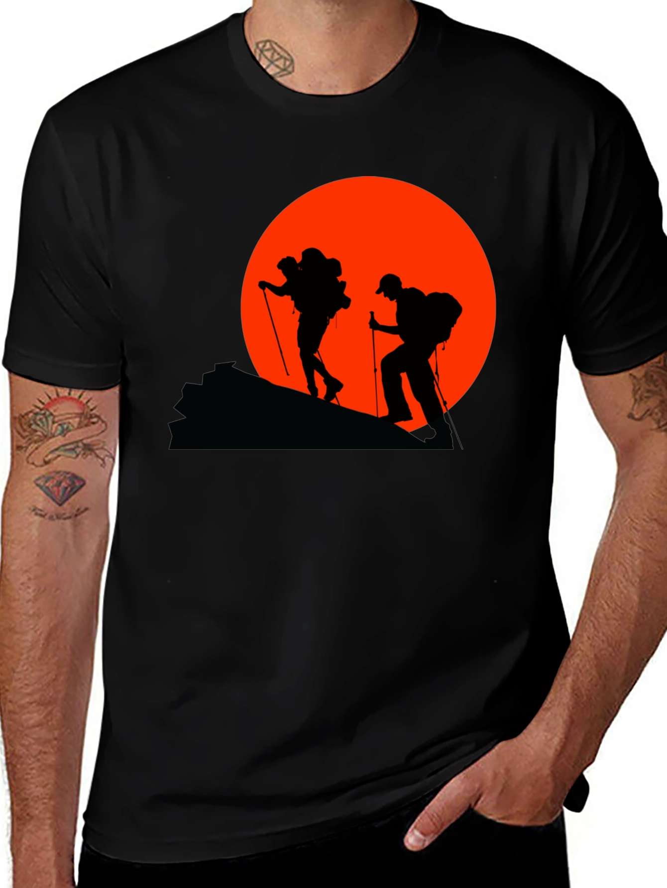 Variant 15 of Hiking Silhouette Graphic Tee - Adventure Ready