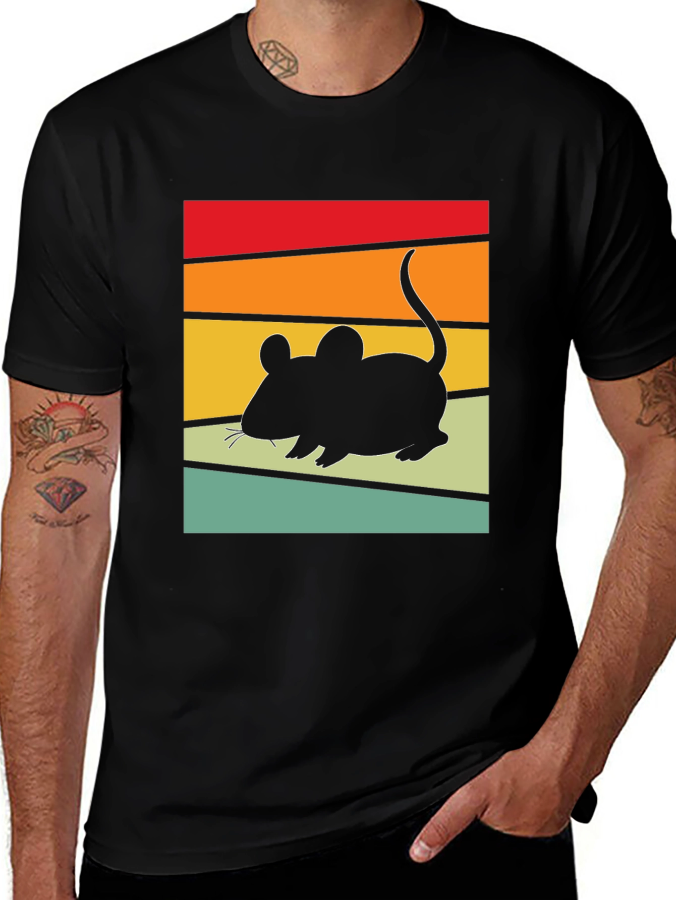 Variant 17 of Retro Mouse Graphic Tee - Vintage Animal Shirt