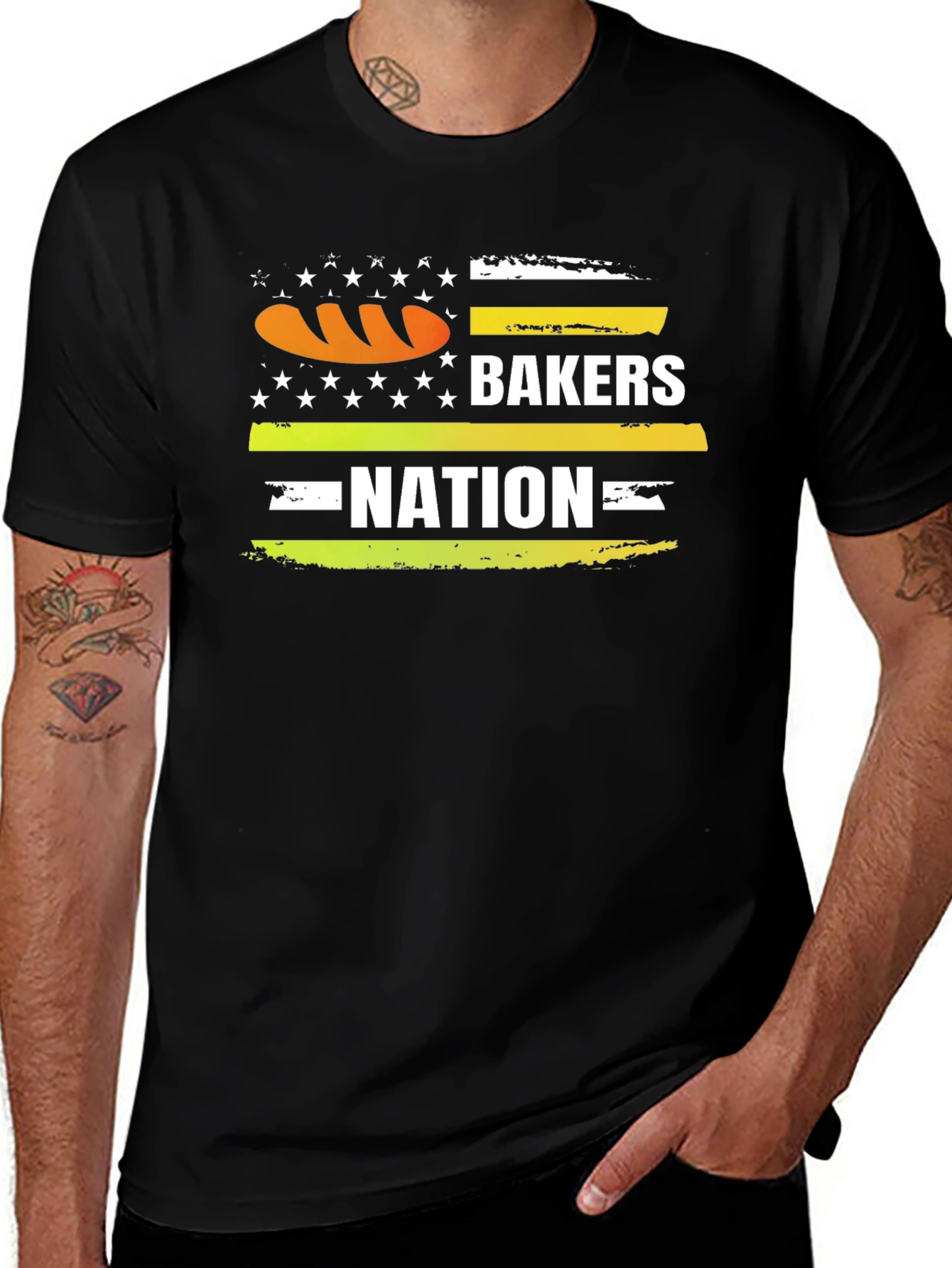 Bakers Nation Graphic Tee - Black Cotton T-Shirt