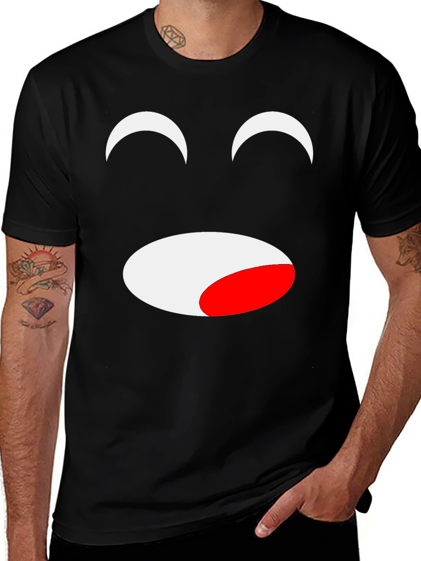 Variant 3 of Funny Face Graphic Tee - Black Unisex T-Shirt