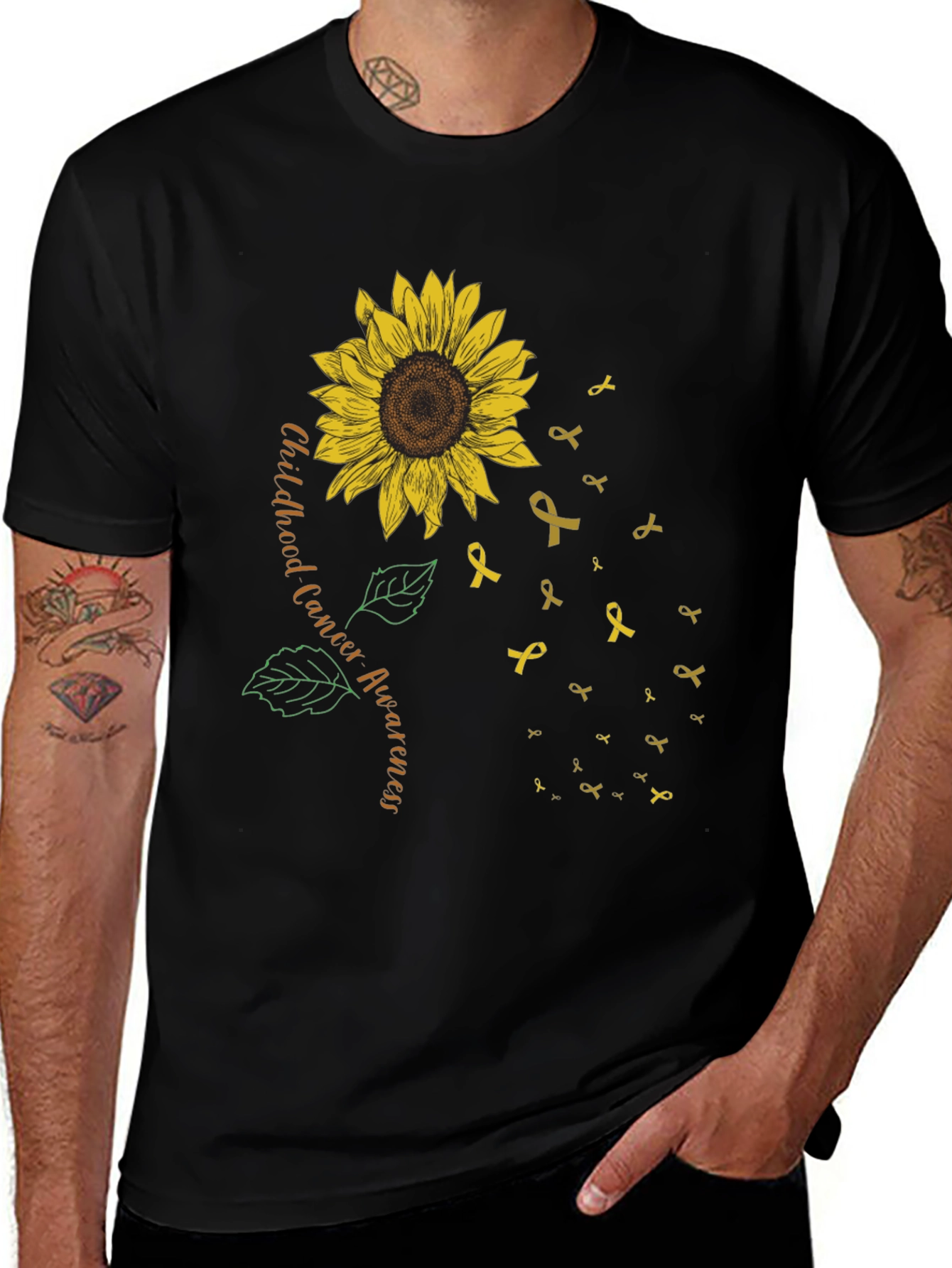 Childhood Cancer Awareness Sunflower T-Shirt