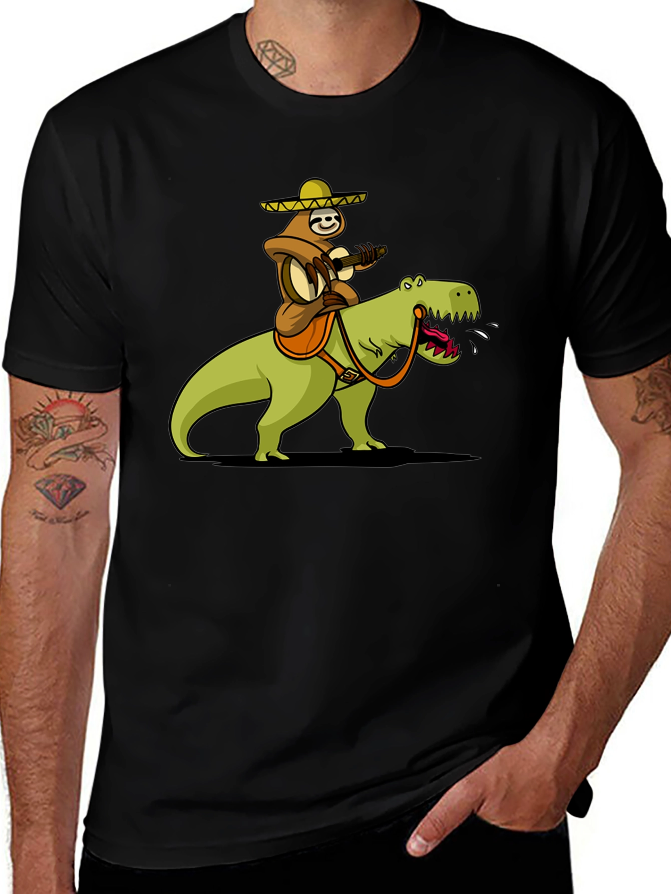 Variant 29 of Sloth Riding Dinosaur Graphic T-Shirt