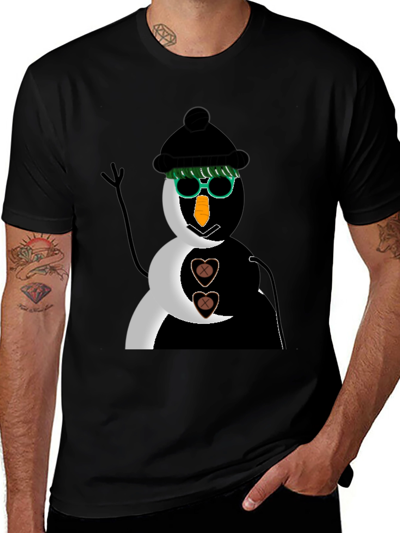 Variant 26 of Black Snowman T-Shirt