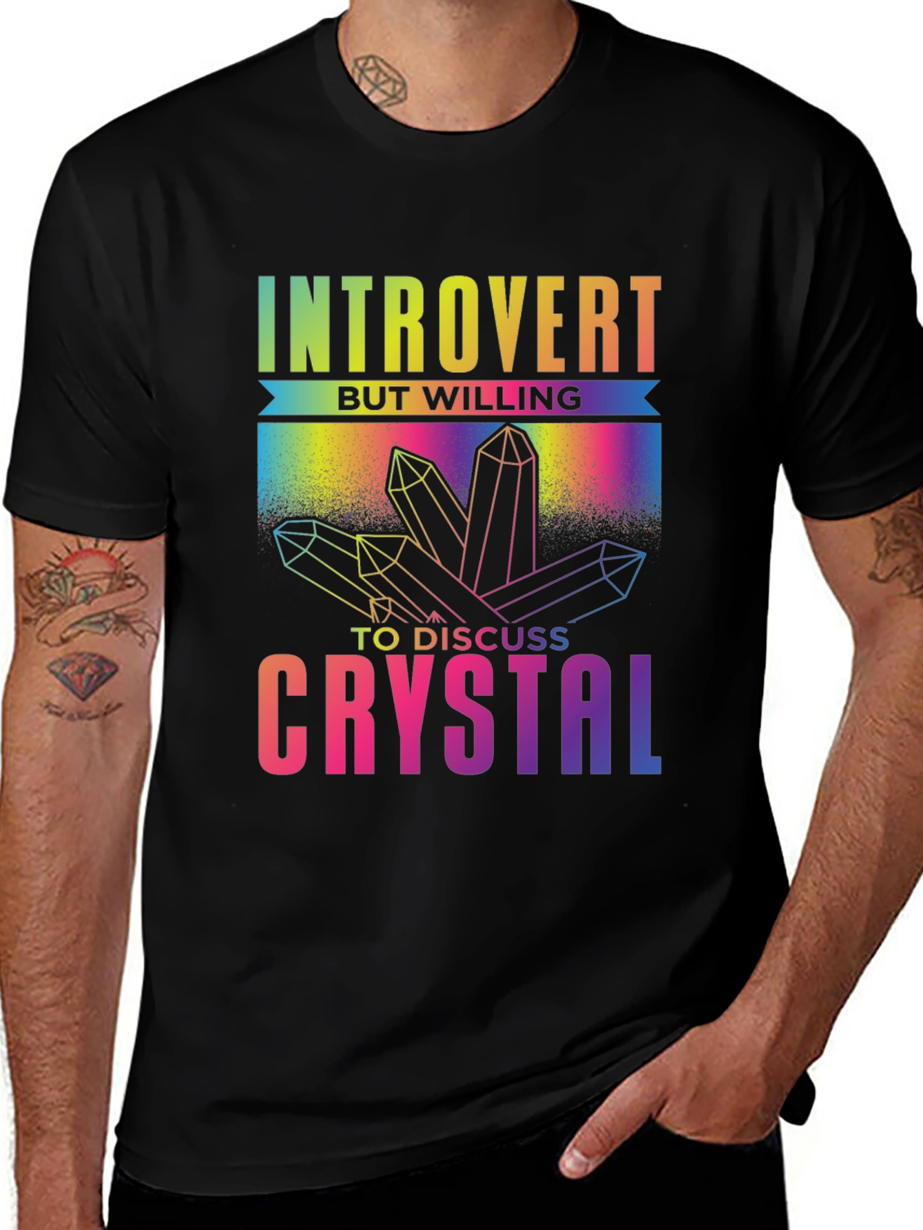 Variant 13 of Introvert Crystal Lover Graphic T-Shirt