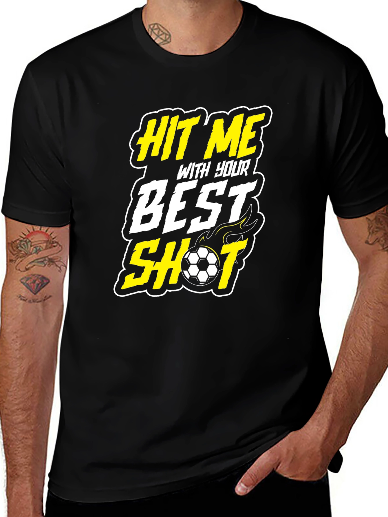 Variant 18 of Hit Me With Your Best Shot Soccer Graphic T-Shirt