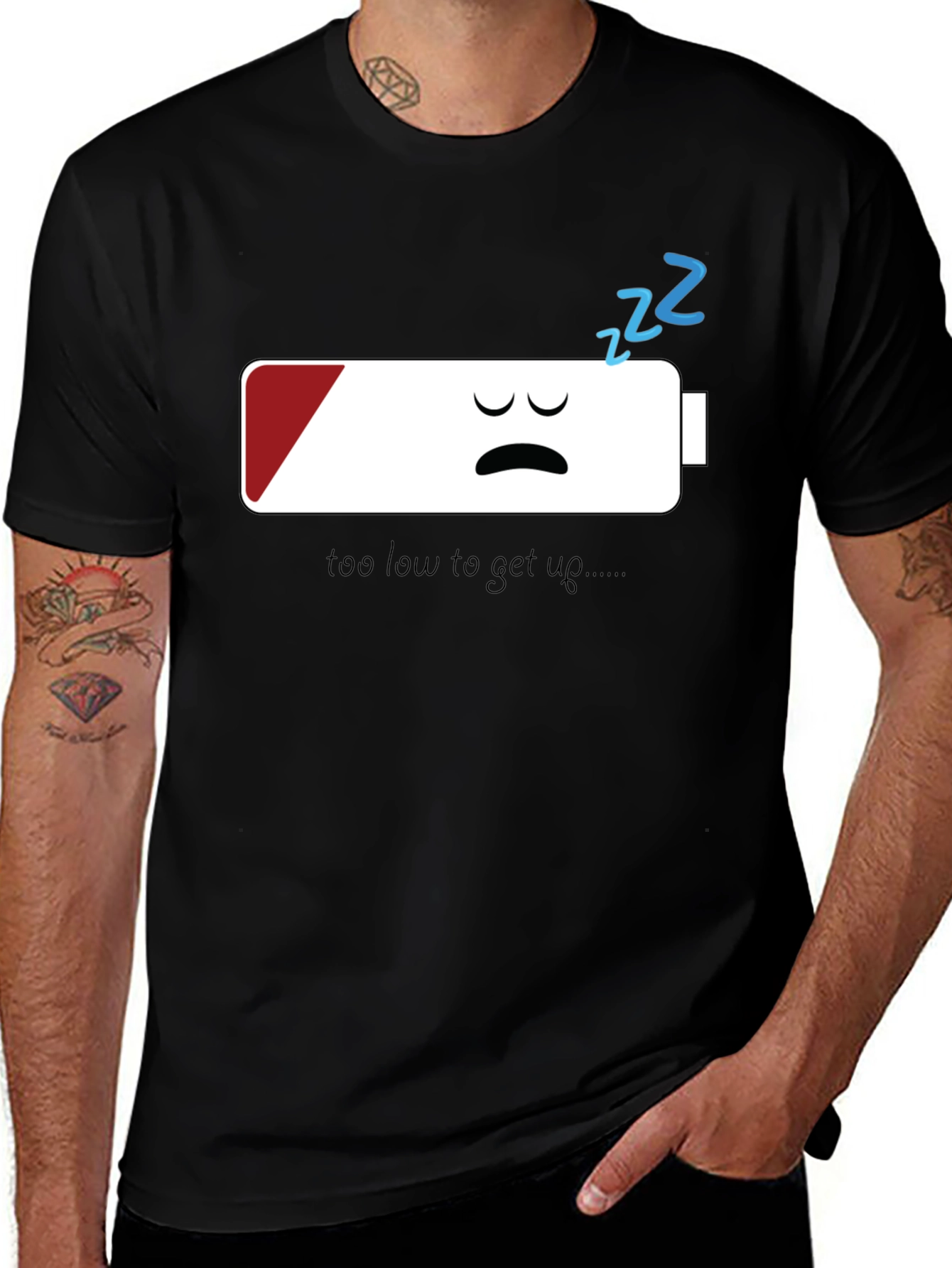 Variant 8 of Low Battery Graphic Tee - Funny Sleepy Shirt