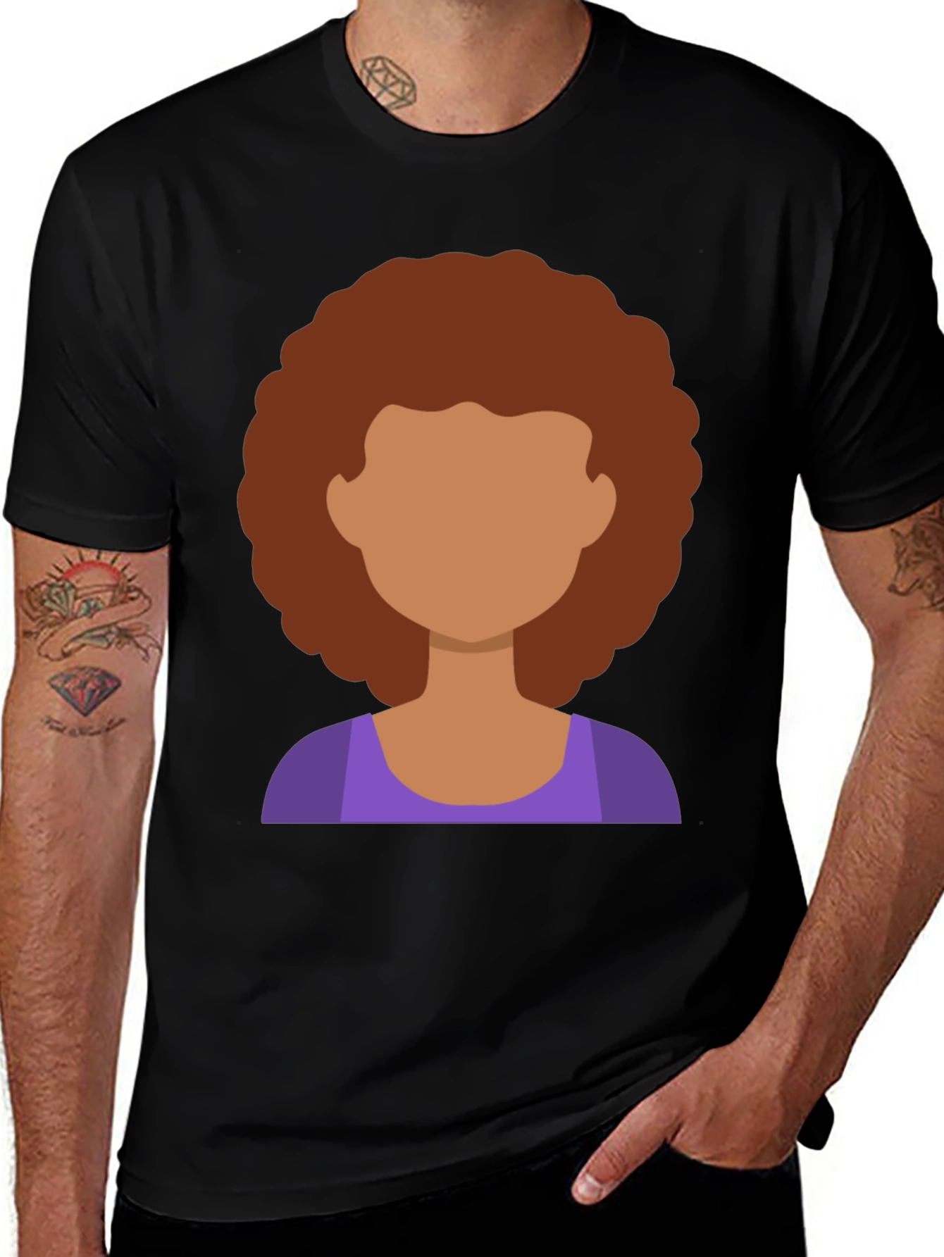 Variant 16 of Unisex Graphic Tee - Afro Lady Design