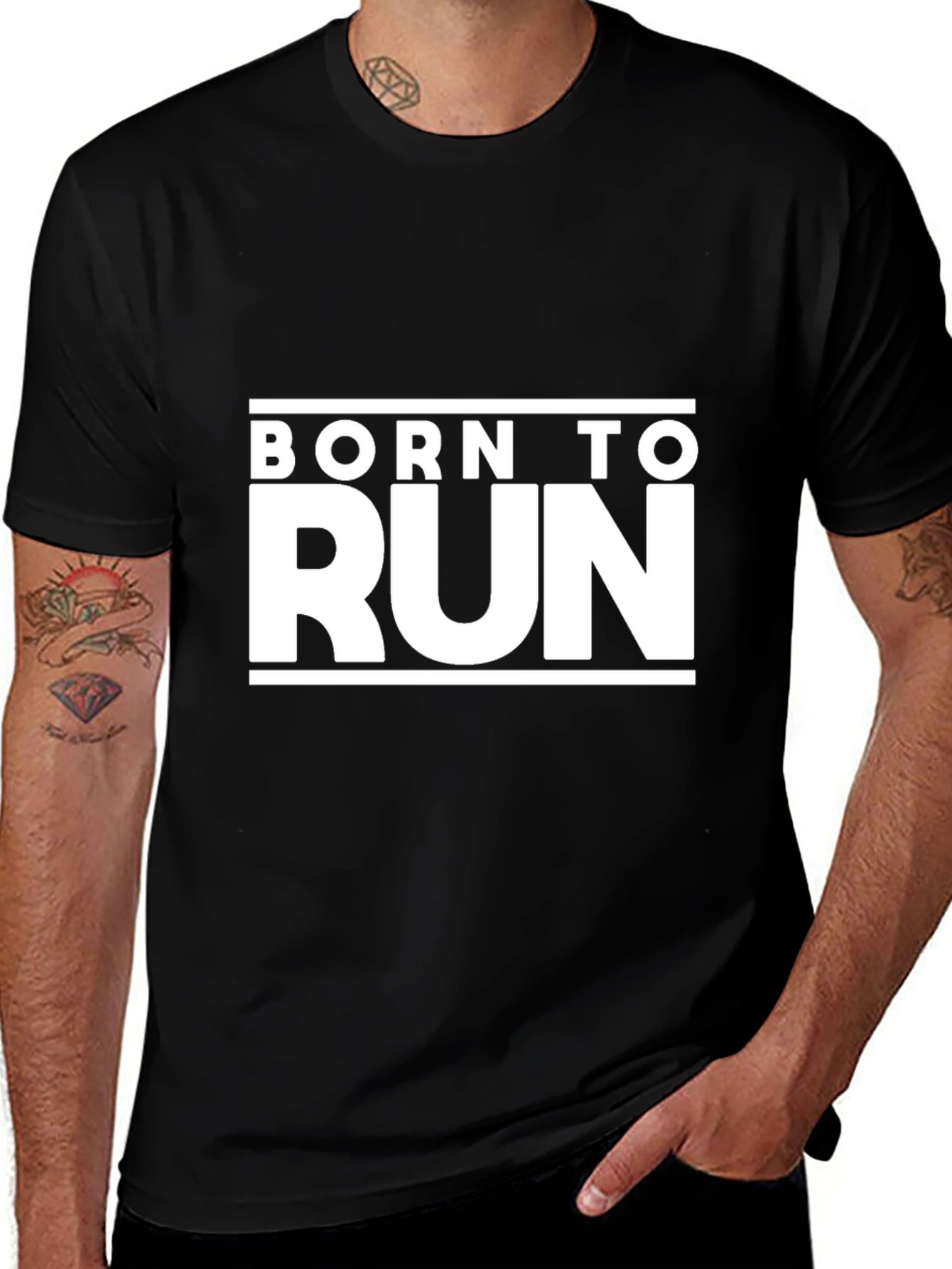 Black Born To Run Graphic Tee - Black main image