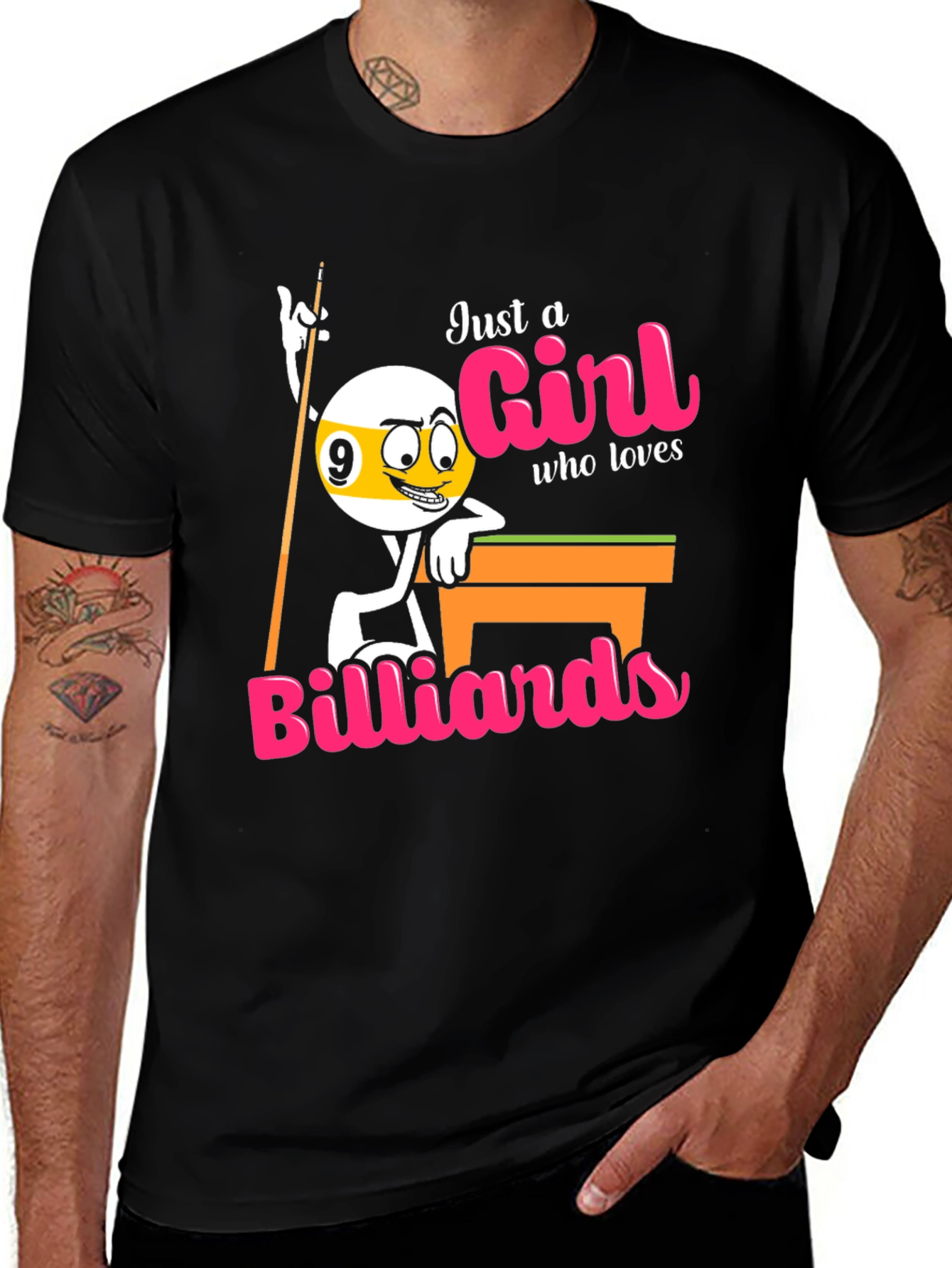 Variant 27 of Billiards Girl T-Shirt - Pool Lover's Tee