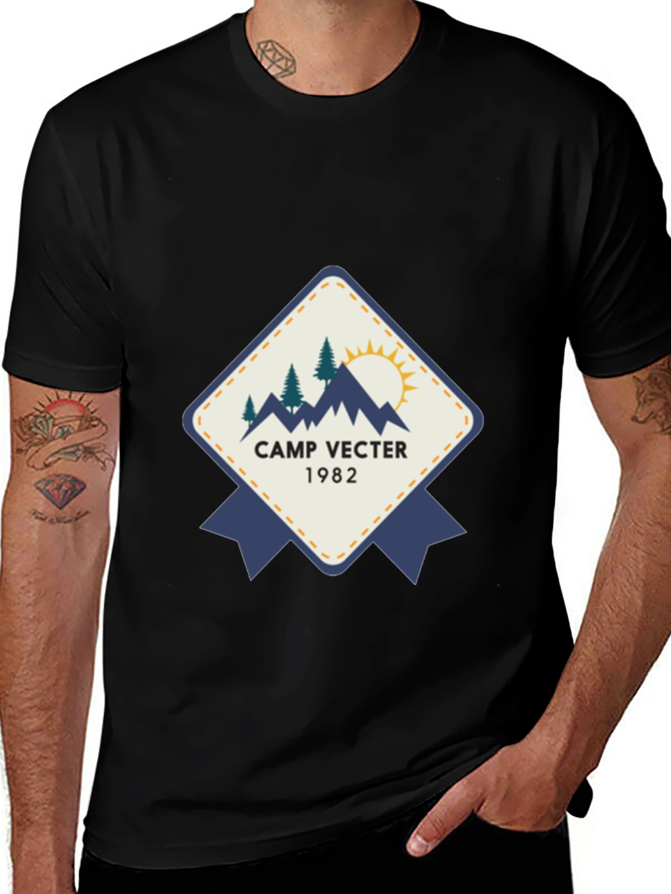 Variant 12 of Camp Vecter 1982 Black Graphic Tee