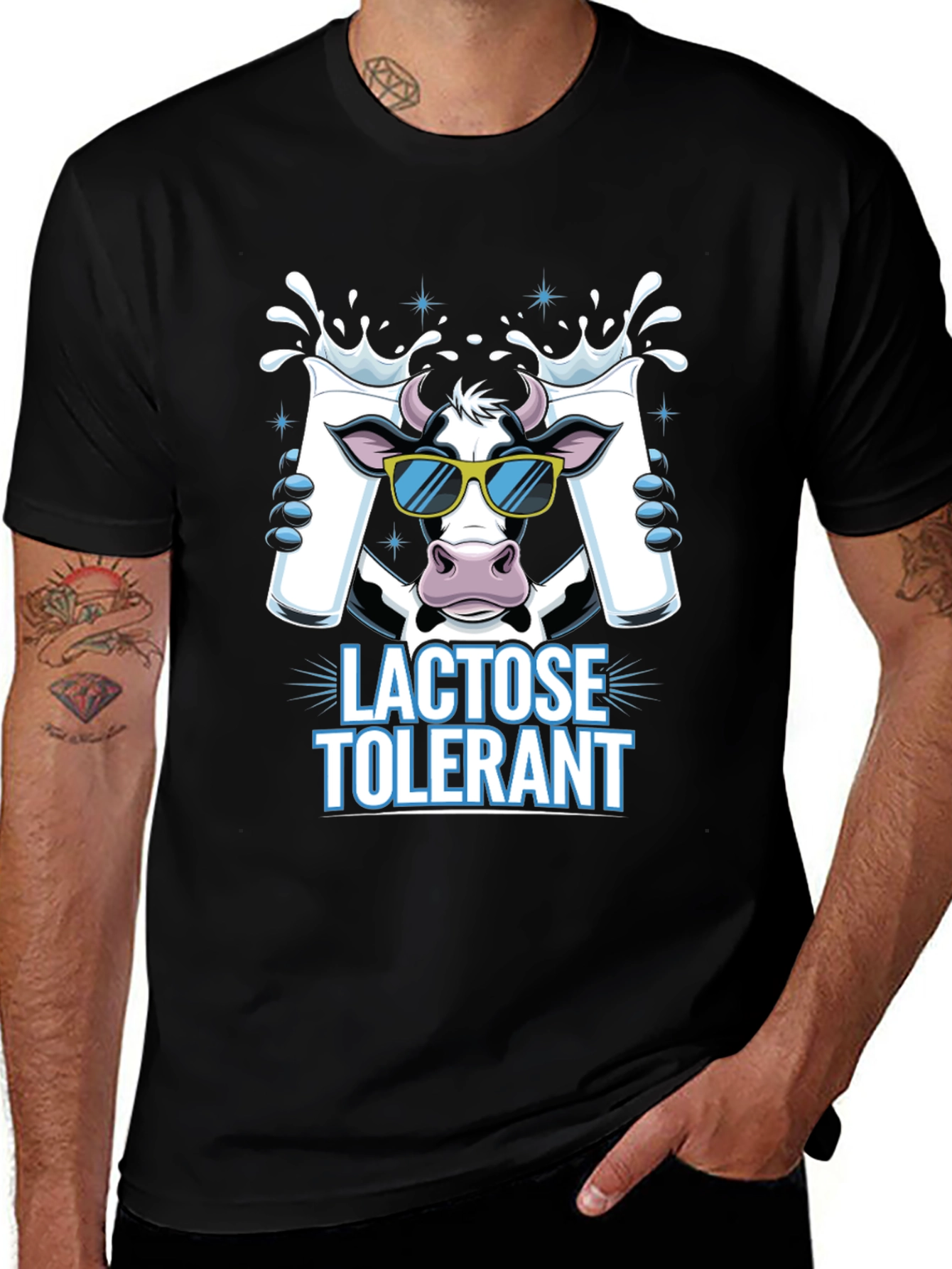 Variant 30 of Lactose Tolerant Cow T-Shirt, Milk Lover Tee