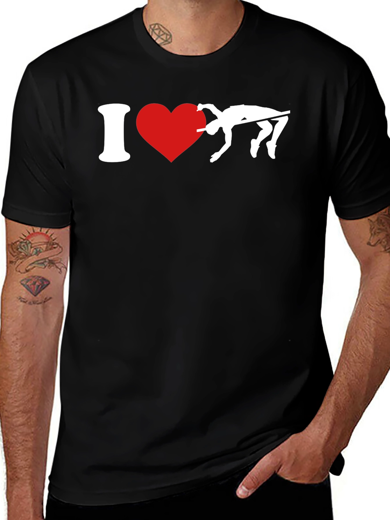 Variant 23 of I Heart High Jump Black T-Shirt