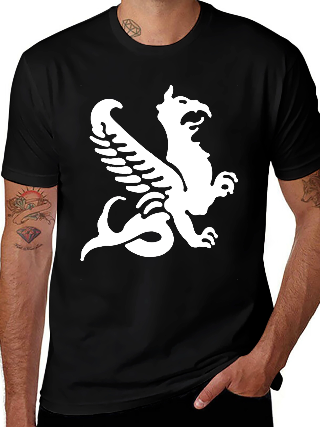 Variant 9 of Griffin Graphic Tee - Men's Black T-Shirt