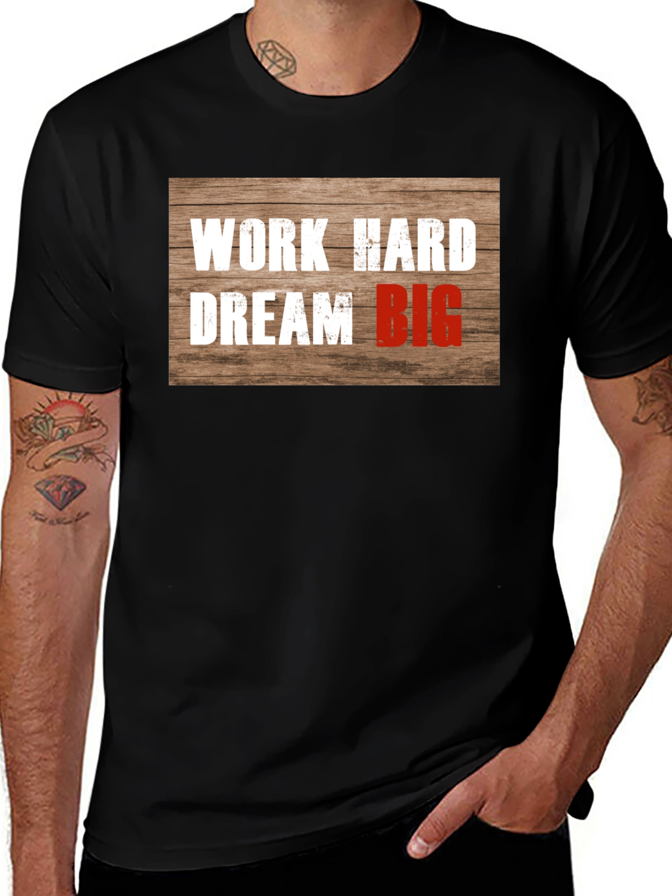 Variant 4 of Work Hard Dream Big Graphic Tee - Motivation T-Shirt