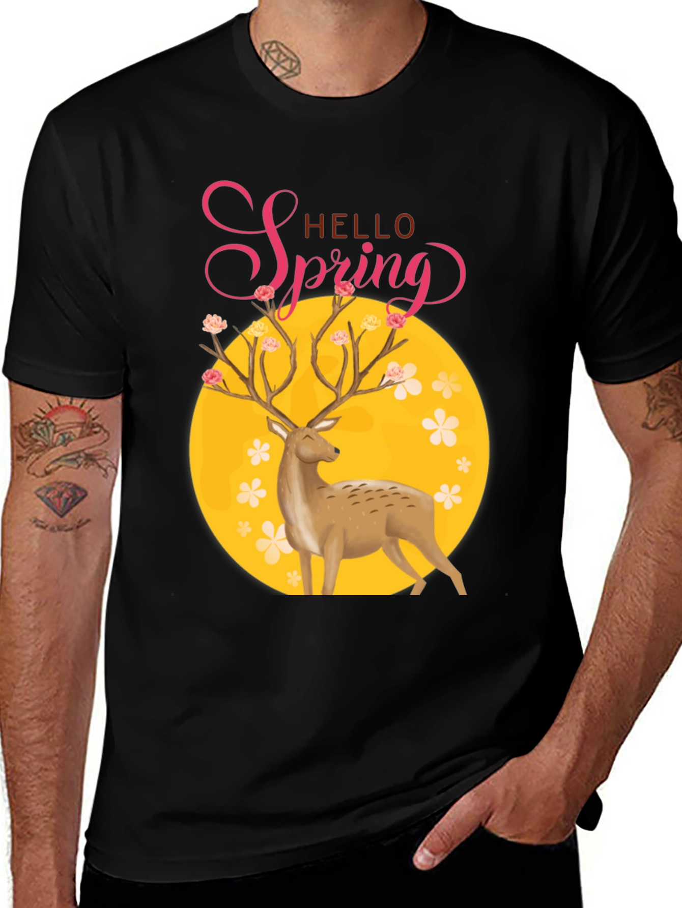 Variant 19 of Hello Spring Deer Graphic T-Shirt